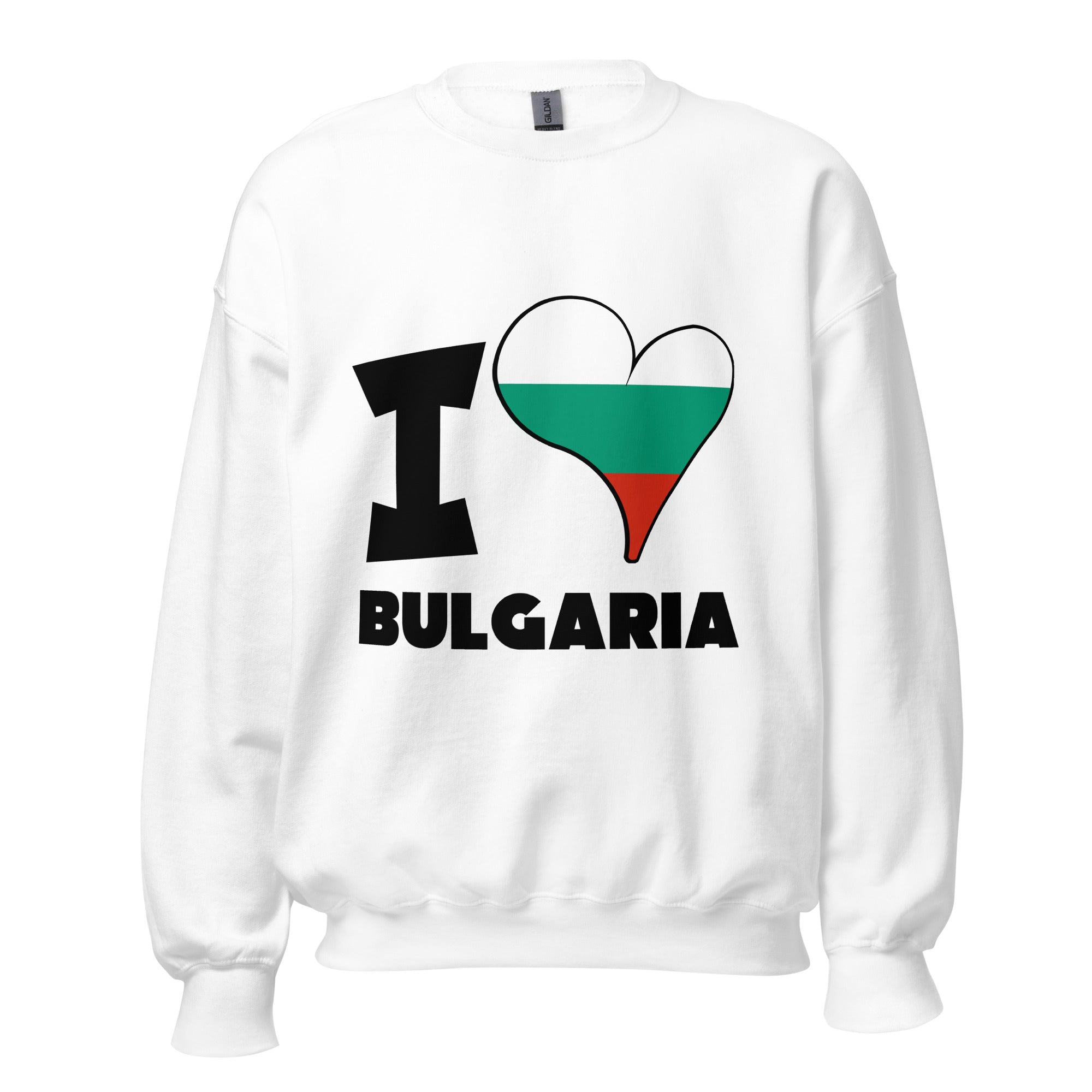 Unisex Sweatshirt - I Love Bulgaria Flag