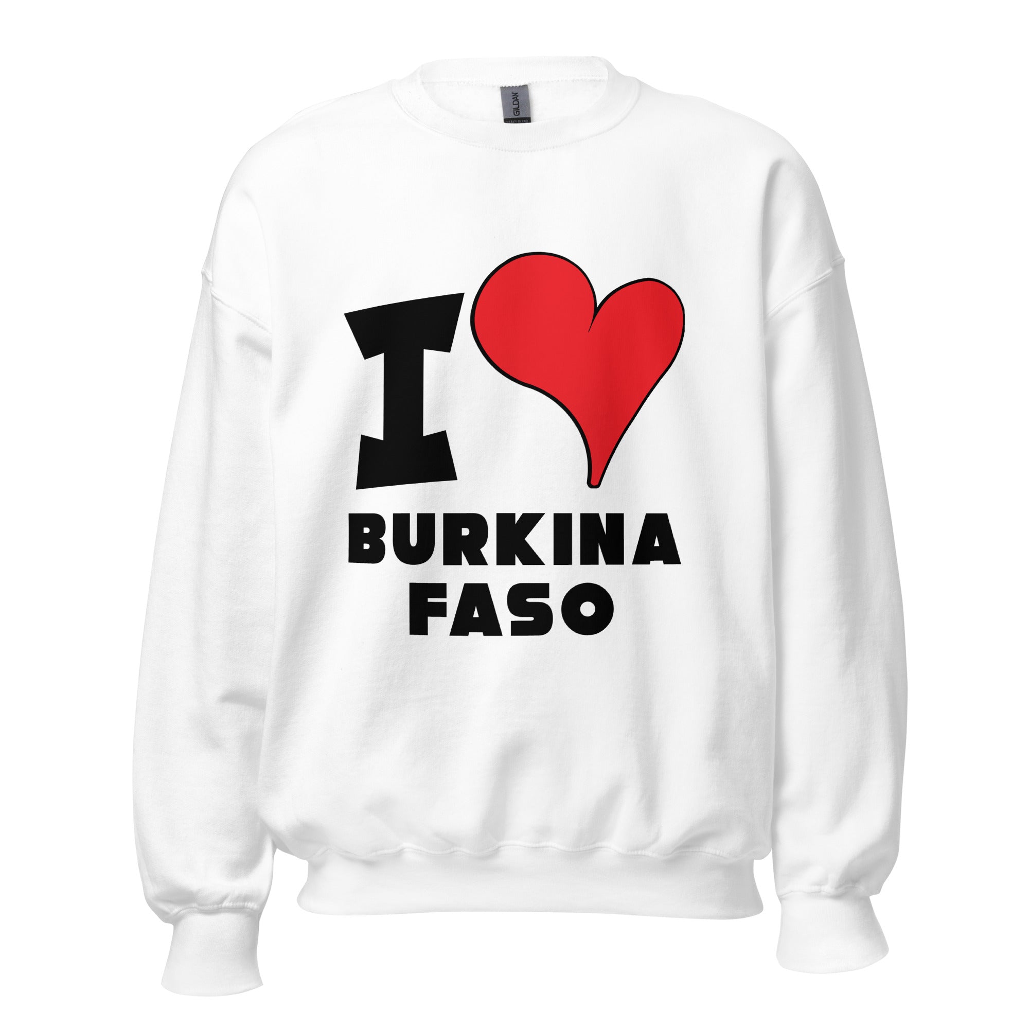 Unisex Sweatshirt - I Love Burkina Faso Red