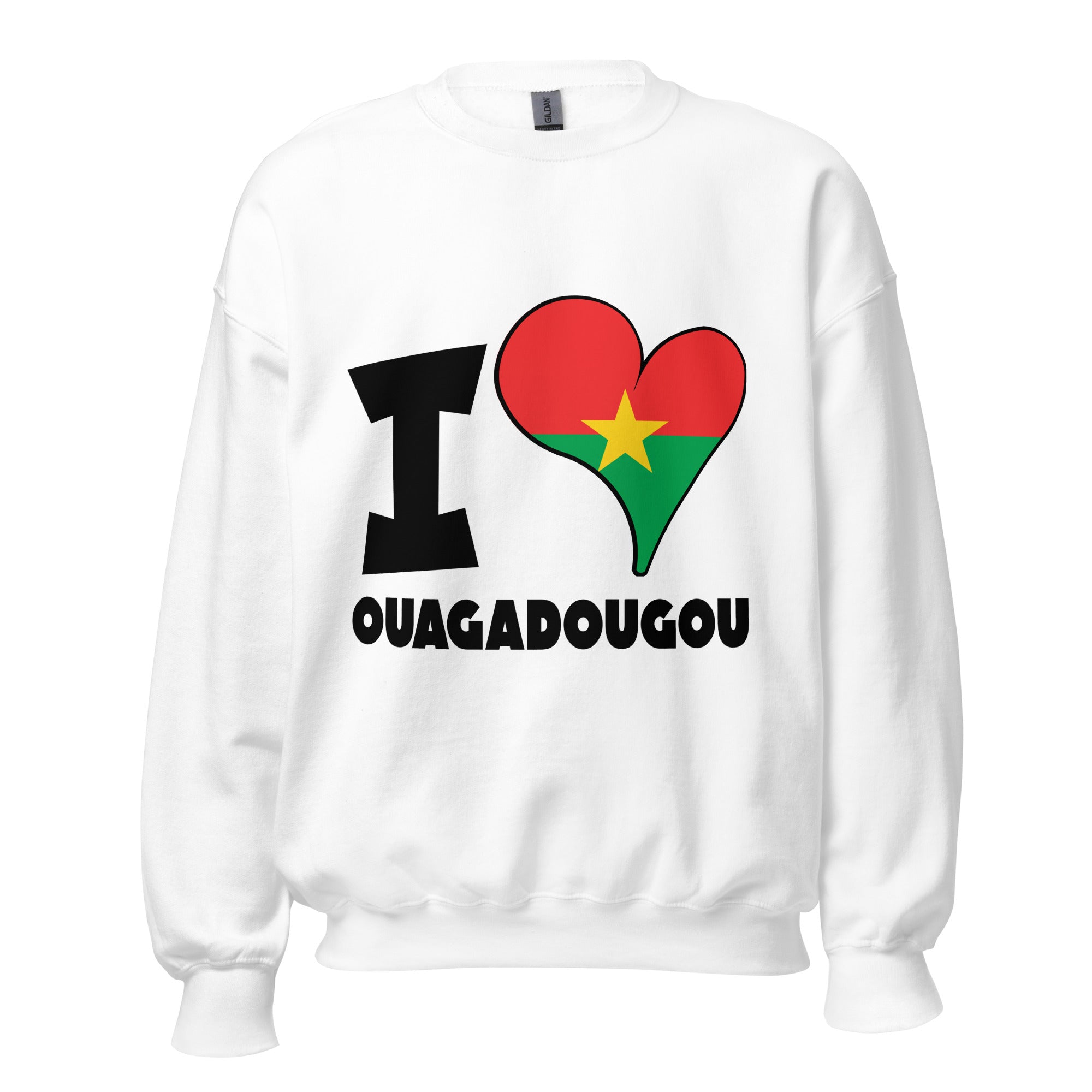 Unisex Sweatshirt - I Love Ouagadougou Flag