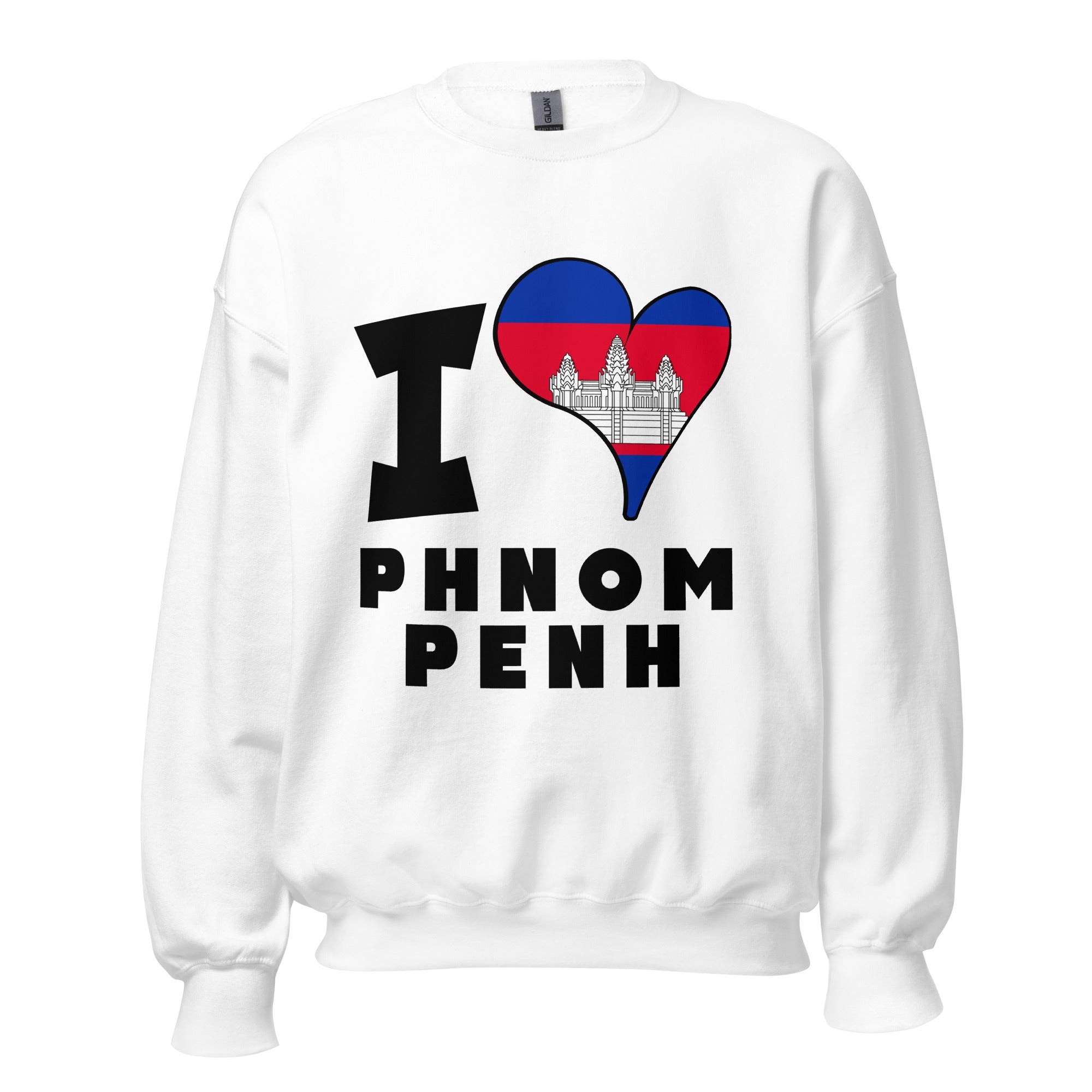 Unisex Sweatshirt - I Love Phnom Penh Flag