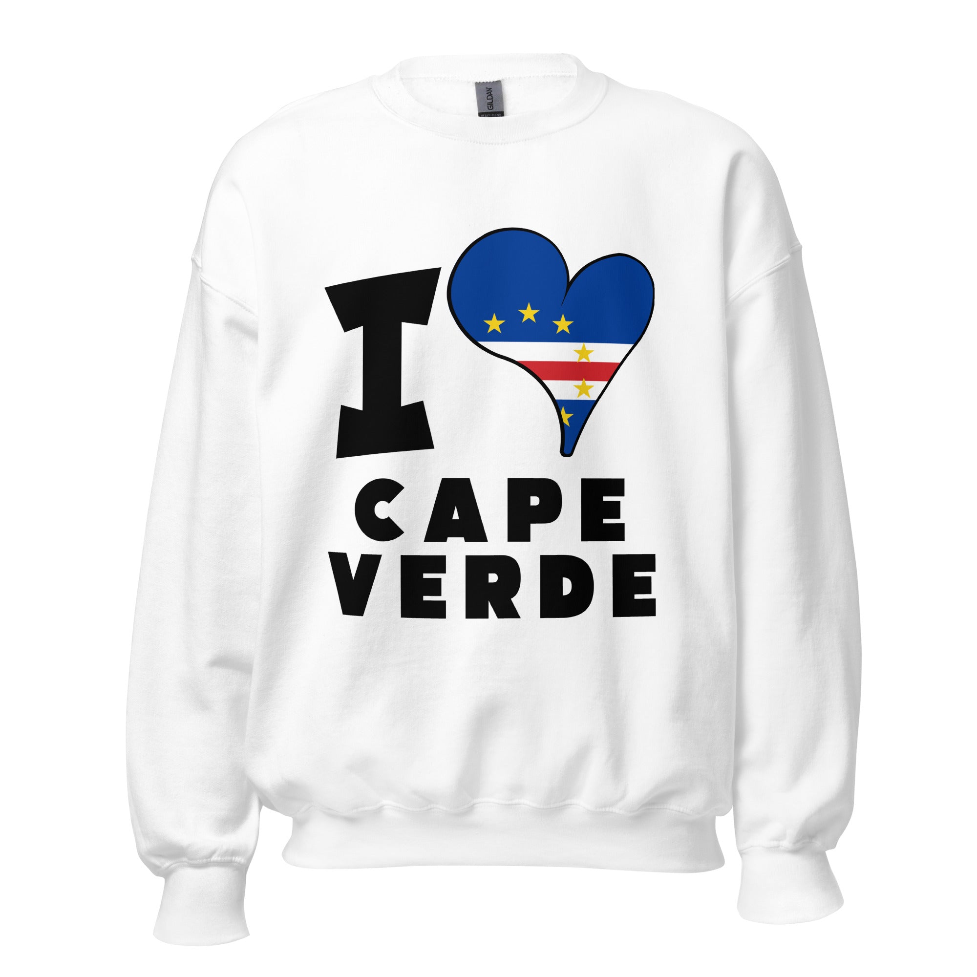 Unisex Sweatshirt - I Love Cape Verde Flag