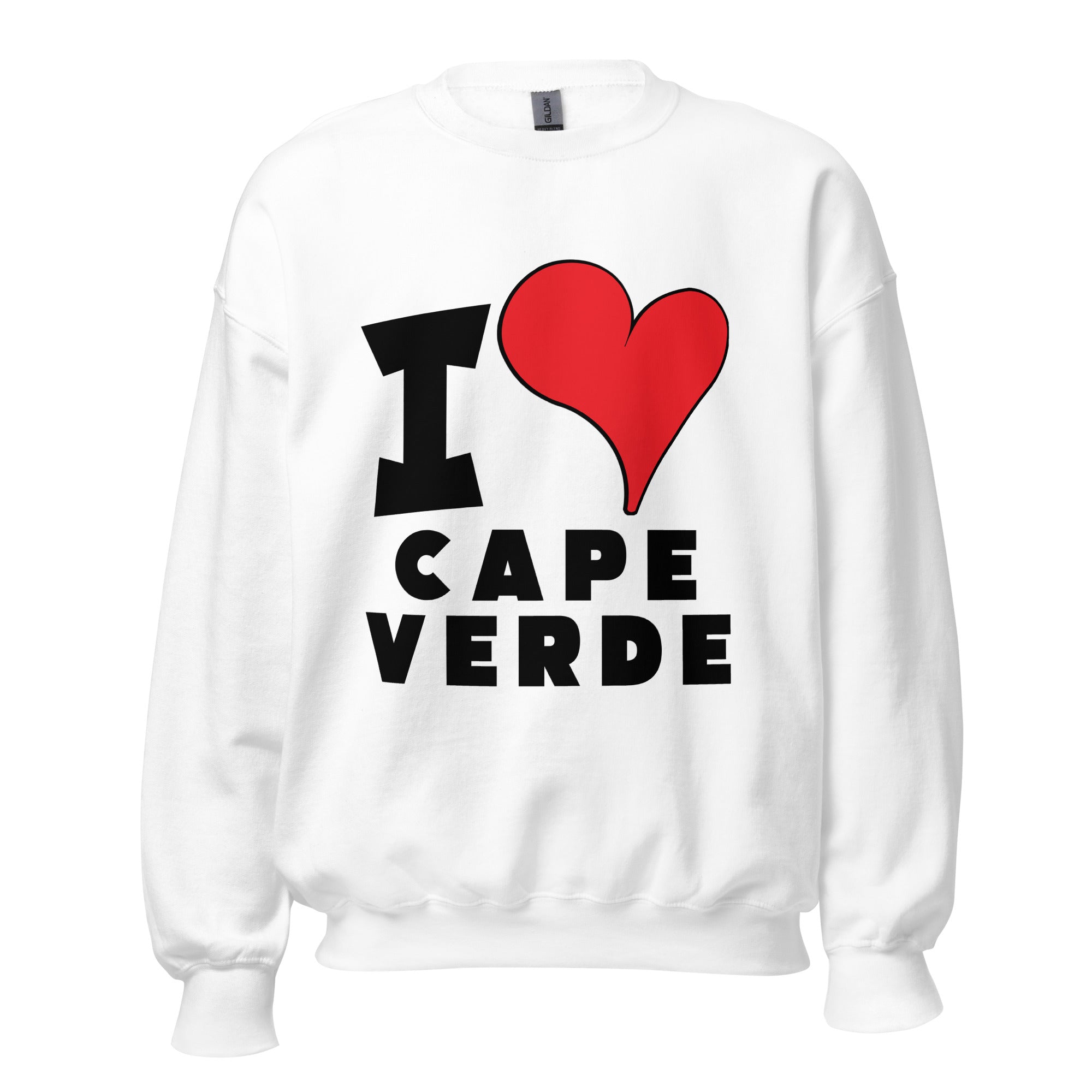 Unisex Sweatshirt - I Love Cape Verde Red