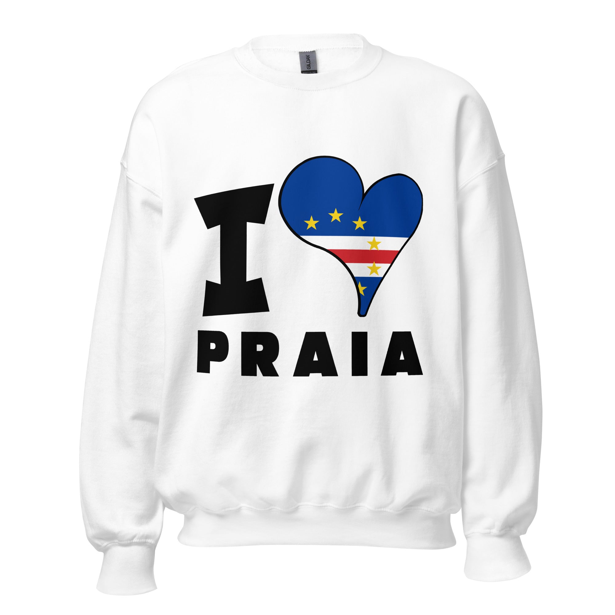 Unisex Sweatshirt - I Love Praia Flag