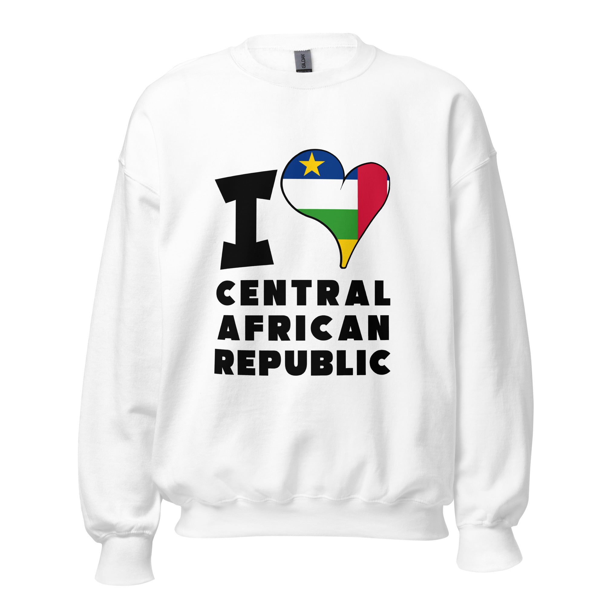 Unisex Sweatshirt - I Love Central African Republic Flag