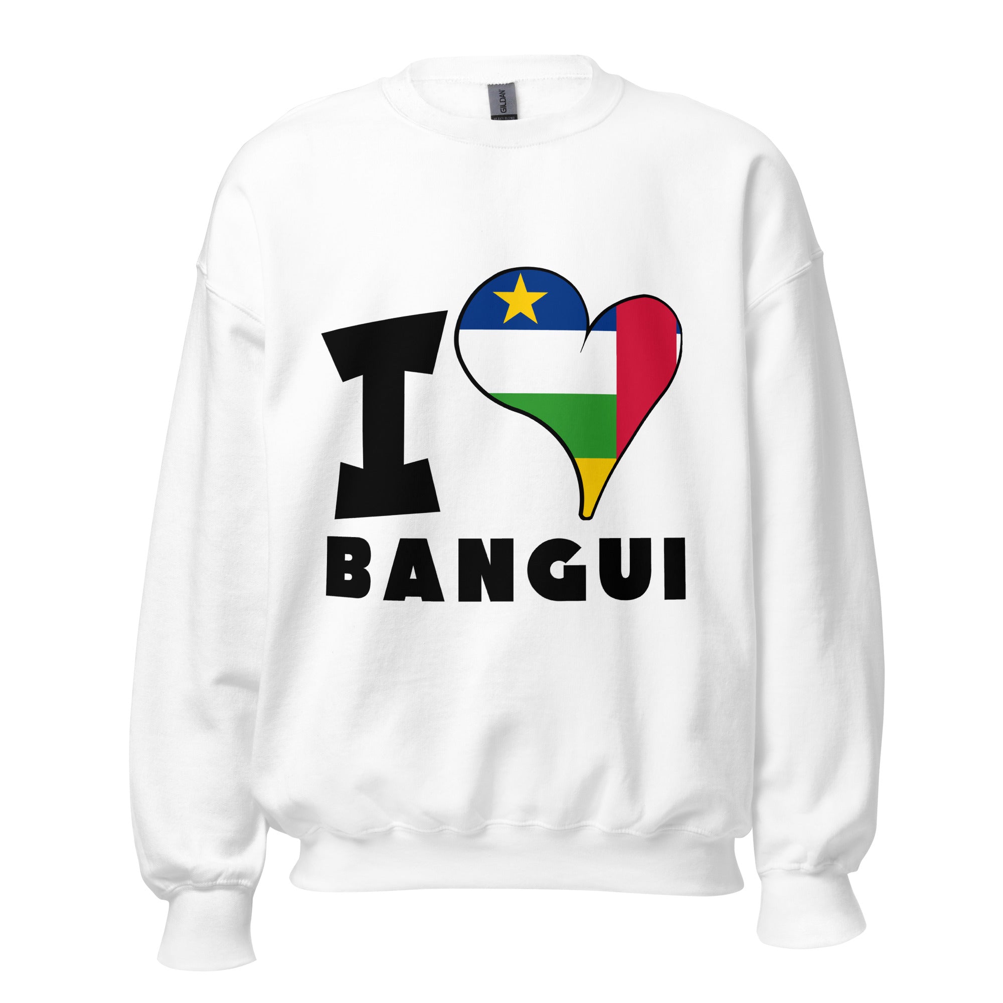 Unisex Sweatshirt - I Love Bangui Flag