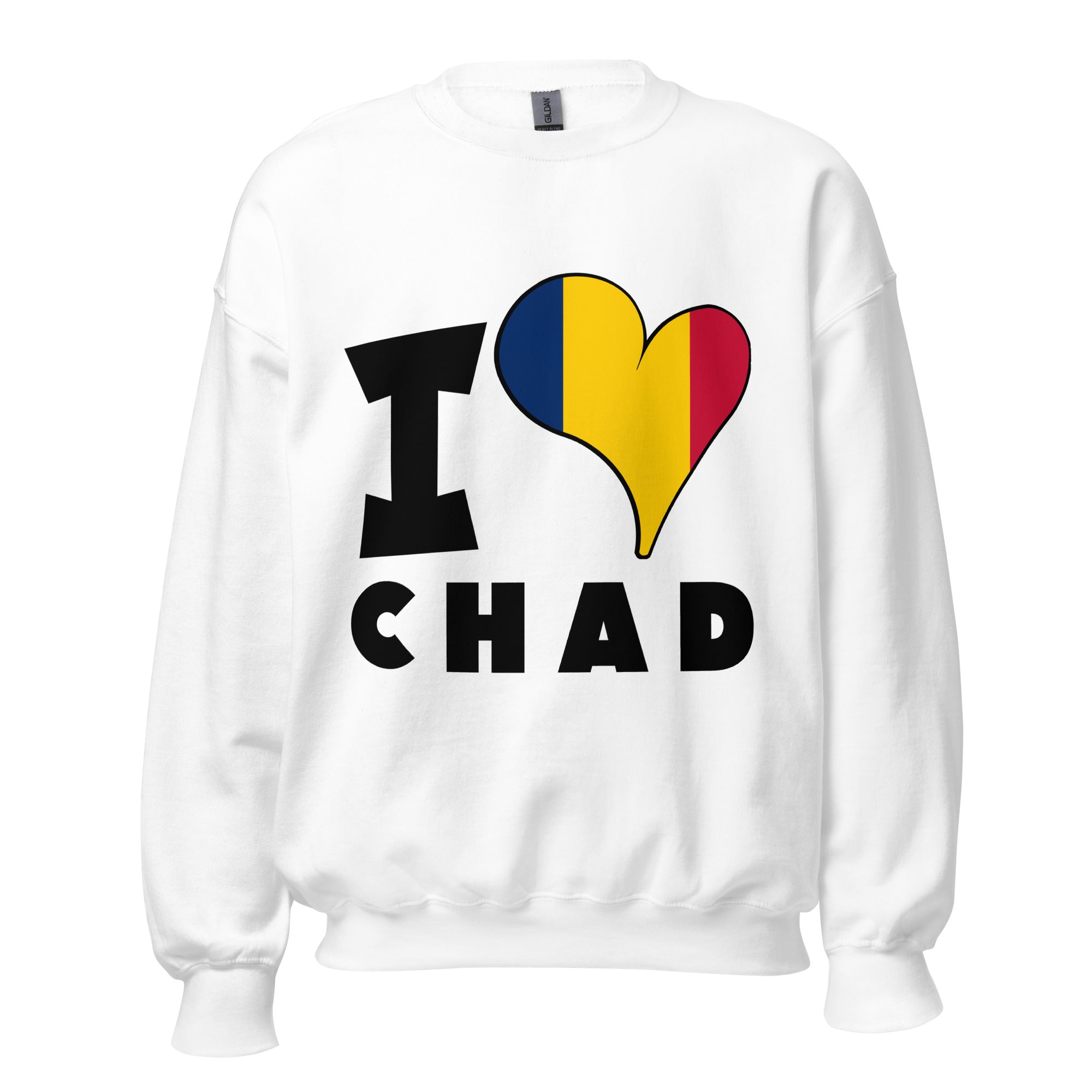 Unisex Sweatshirt - I Love Chad Flag