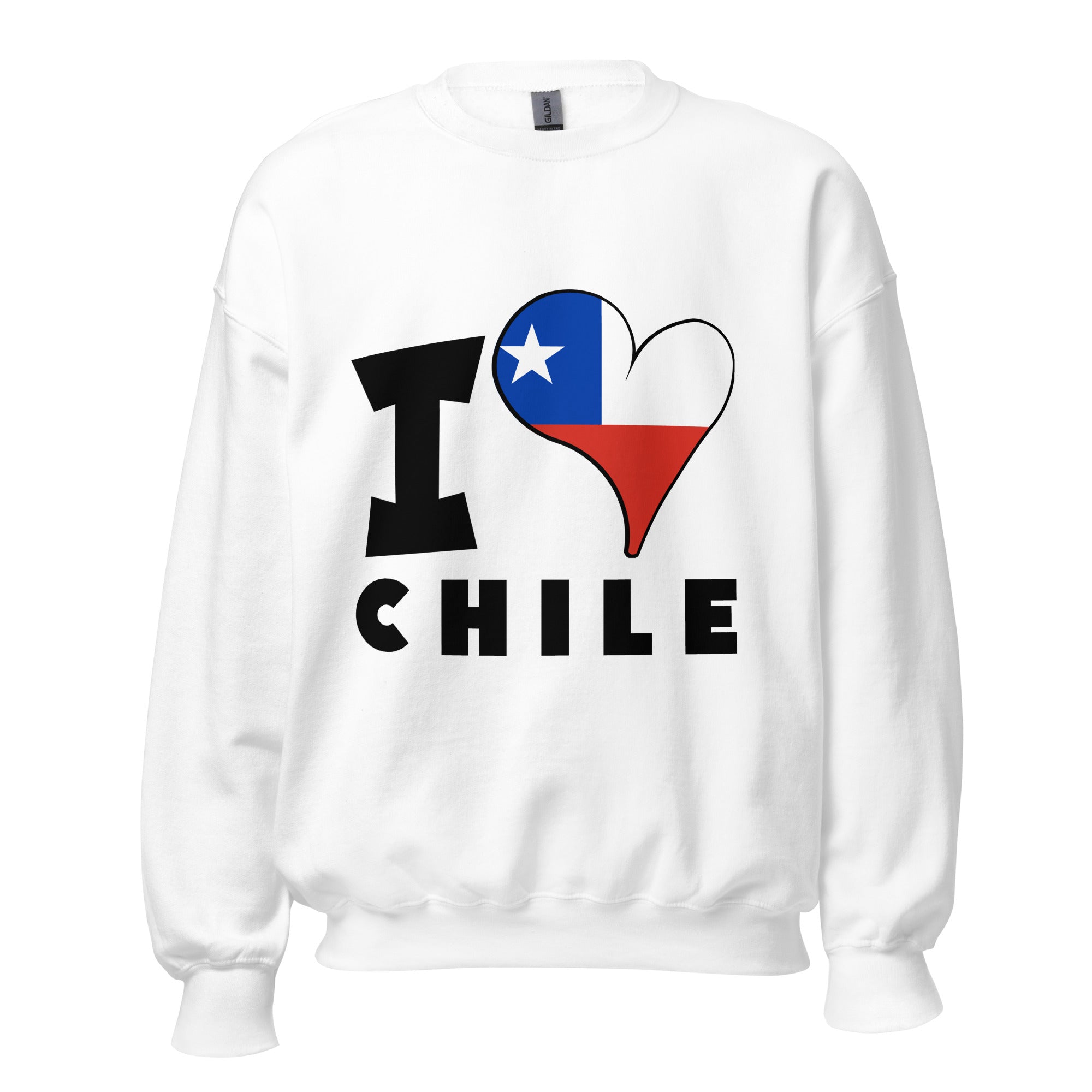 Unisex Sweatshirt - I Love Chile Flag