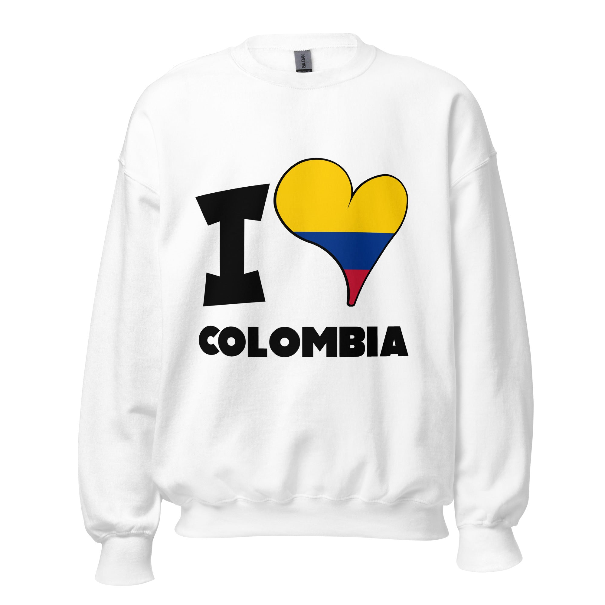 Unisex Sweatshirt - I Love Colombia Flag