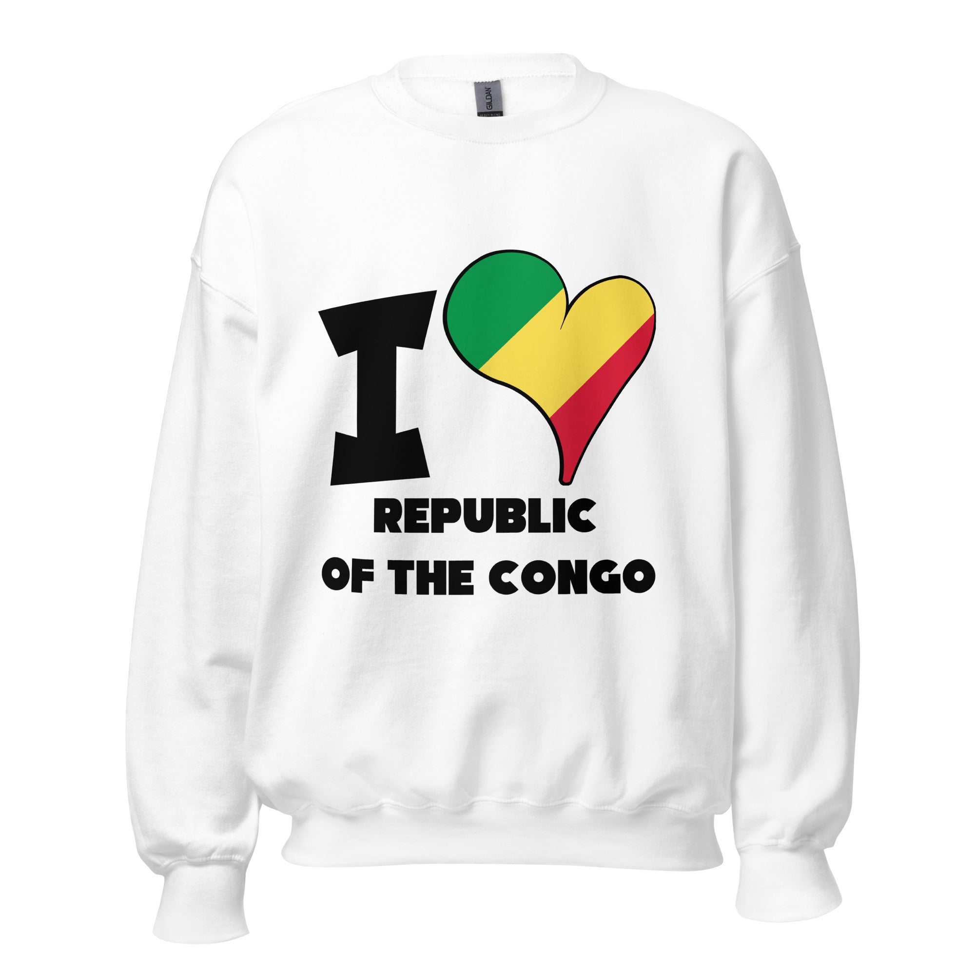 Unisex Sweatshirt - I Love Republic of the Congo Flag