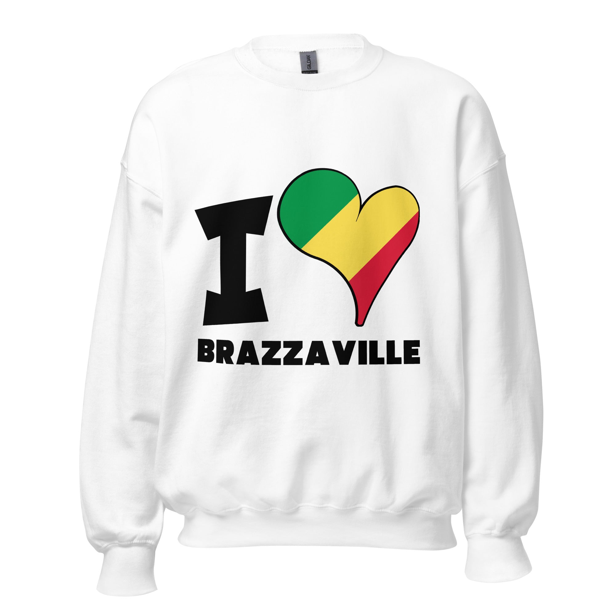 Unisex Sweatshirt - I Love Brazzaville Flag