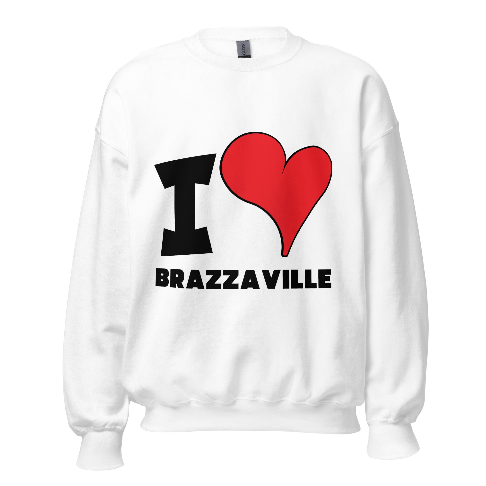 Unisex Sweatshirt - I Love Brazzaville Red