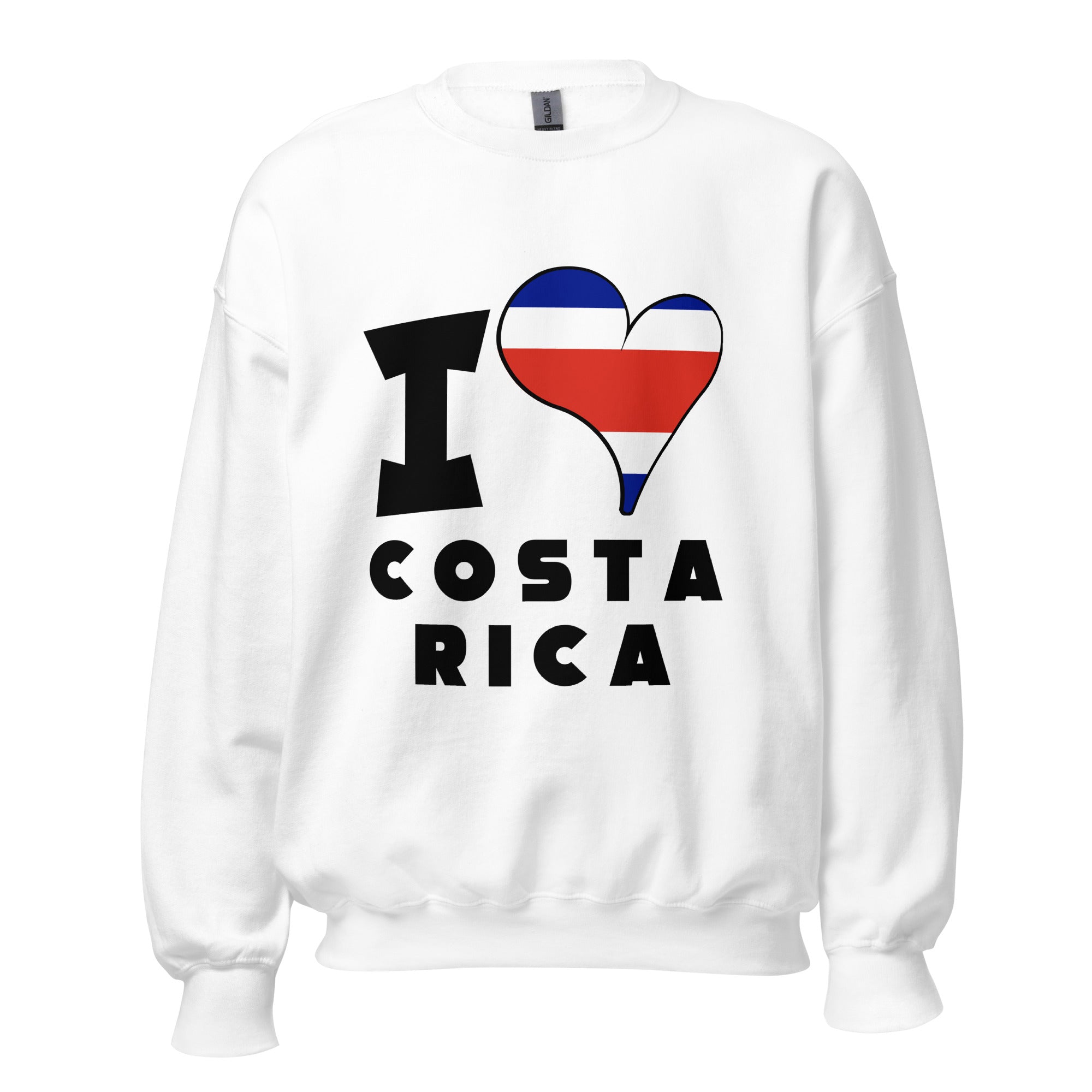 Unisex Sweatshirt - I Love Costa Rica Flag