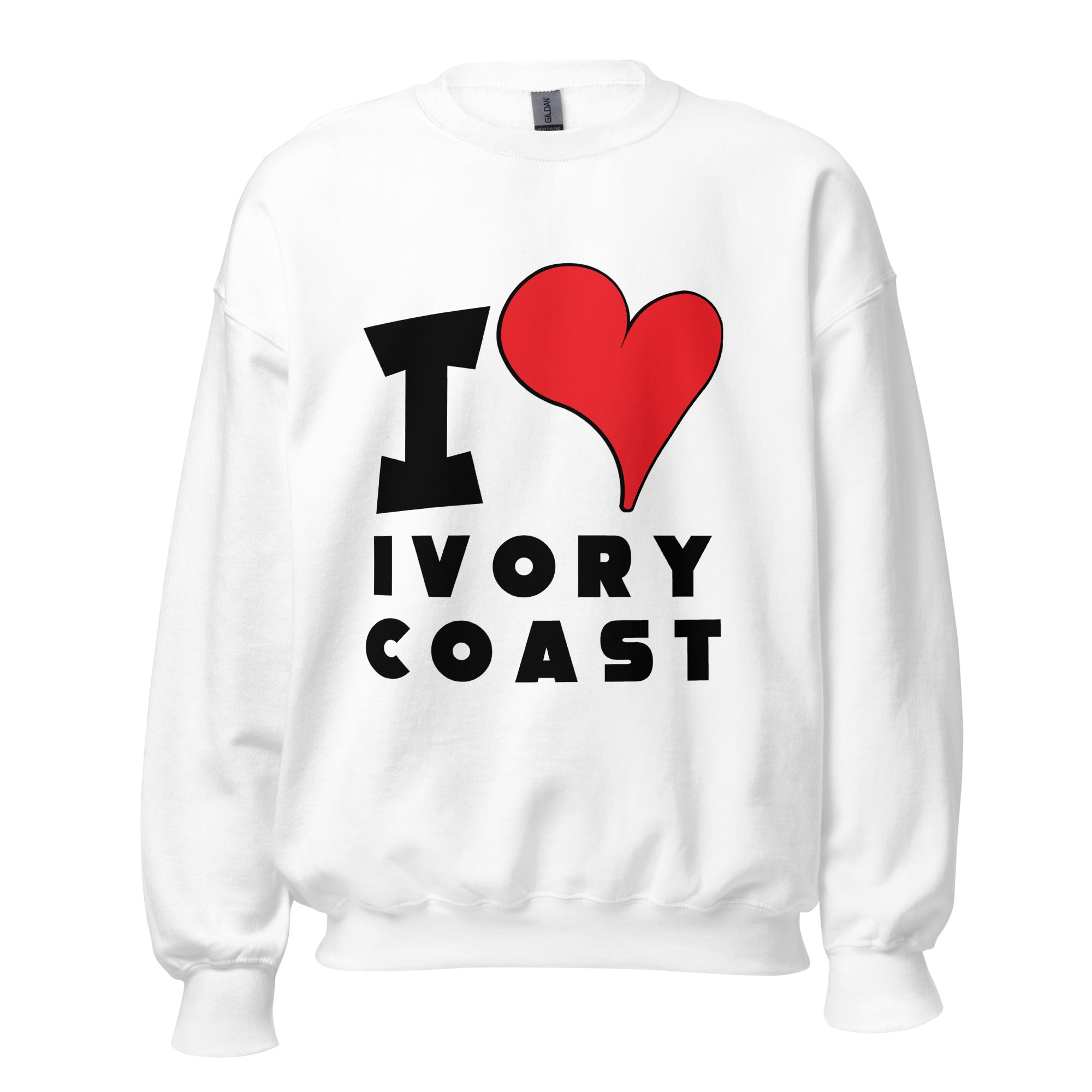 Unisex Sweatshirt - I Love Ivory Coast Red