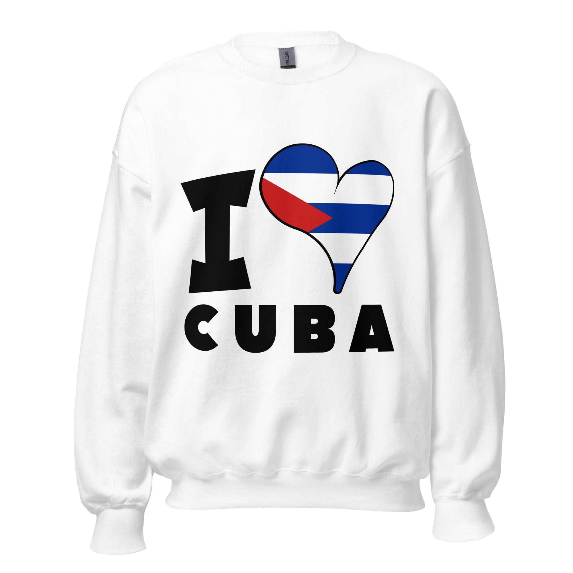 Unisex Sweatshirt - I Love Cuba Flag