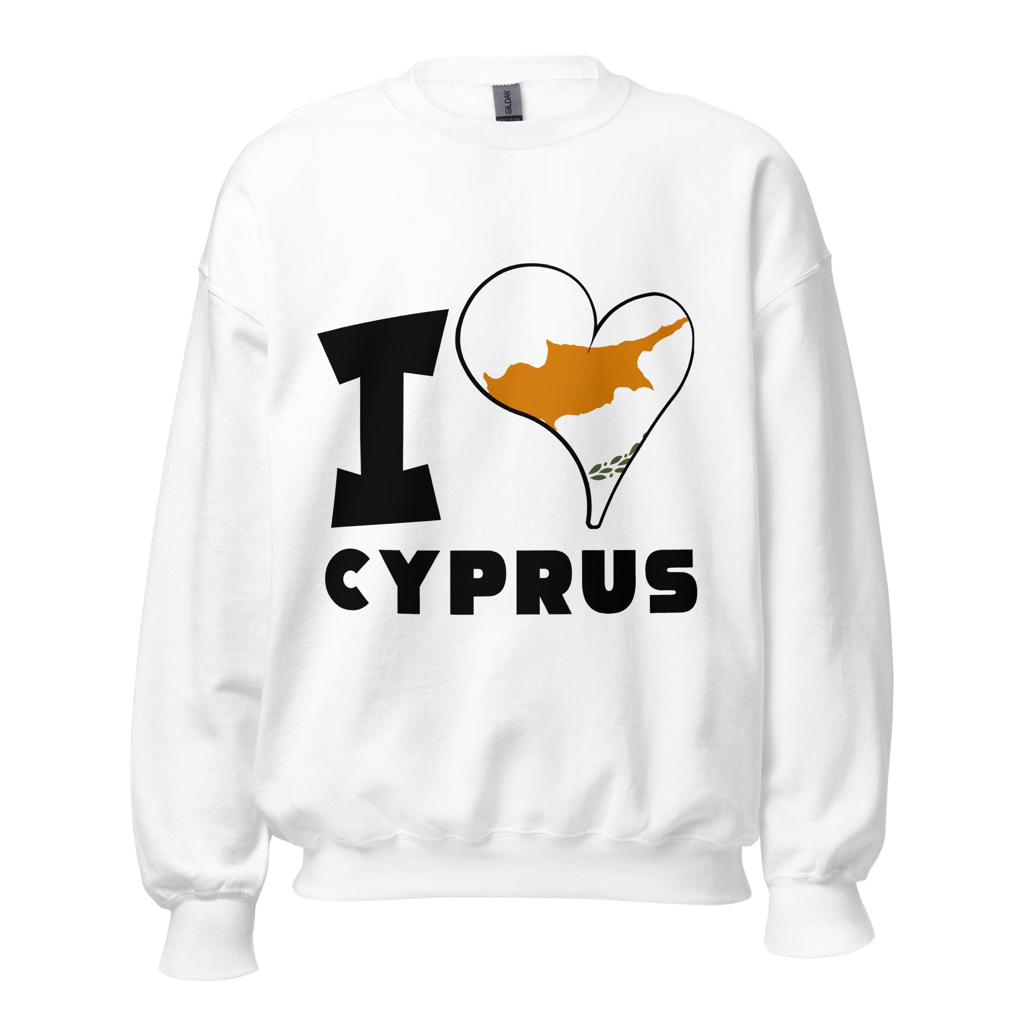 Unisex Sweatshirt - I Love Cyprus Flag