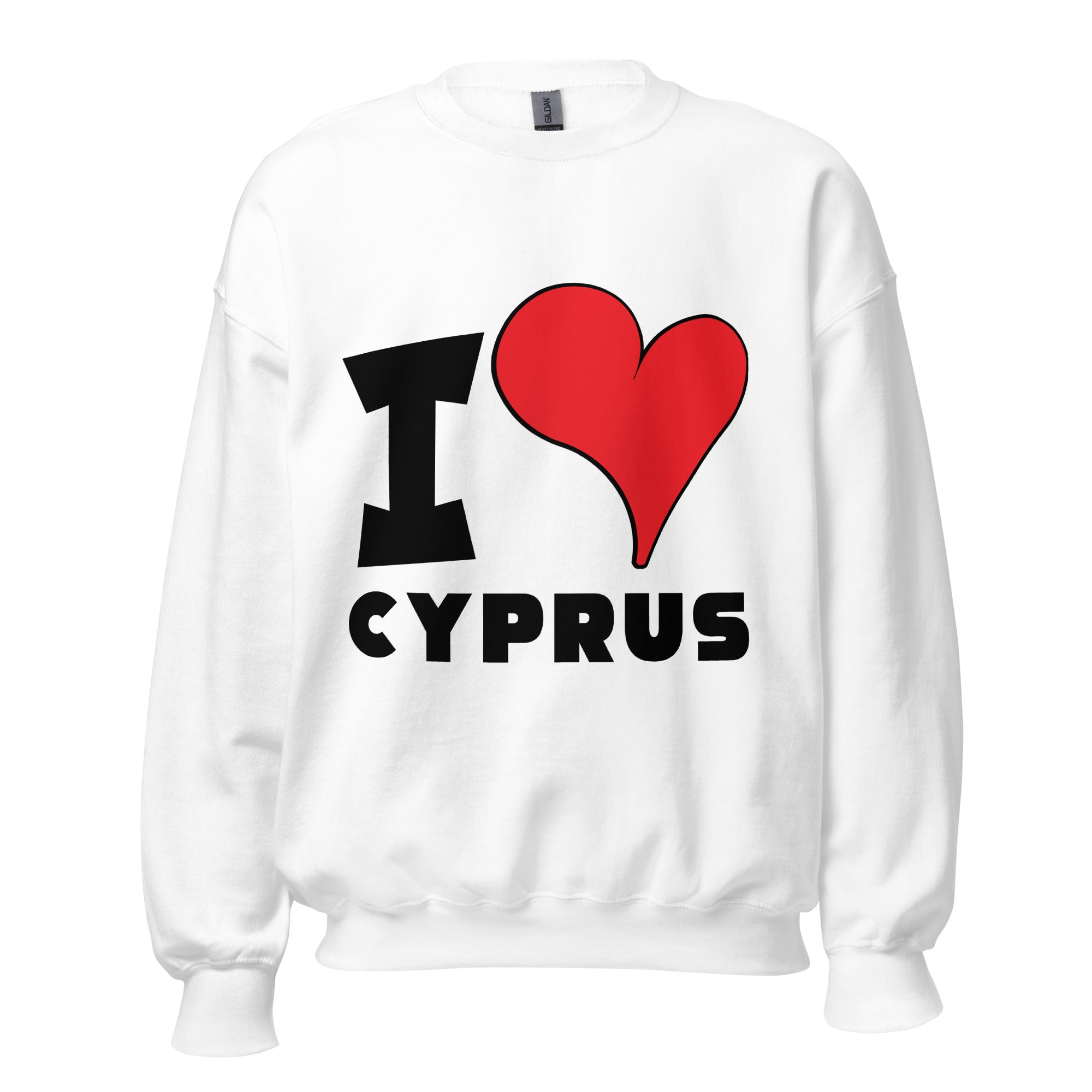 Unisex Sweatshirt - I Love Cyprus Red