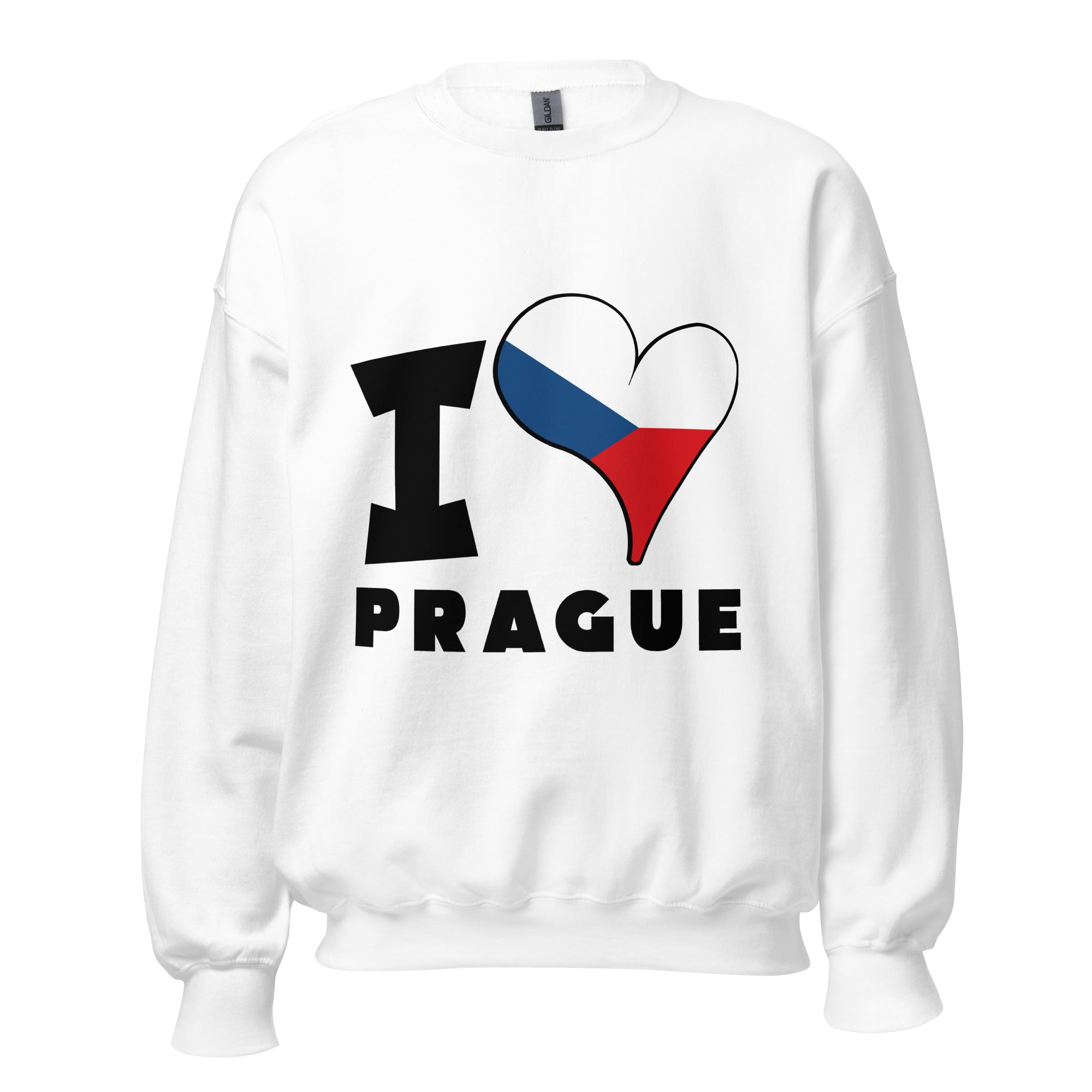 Unisex Sweatshirt - I Love Prague Flag