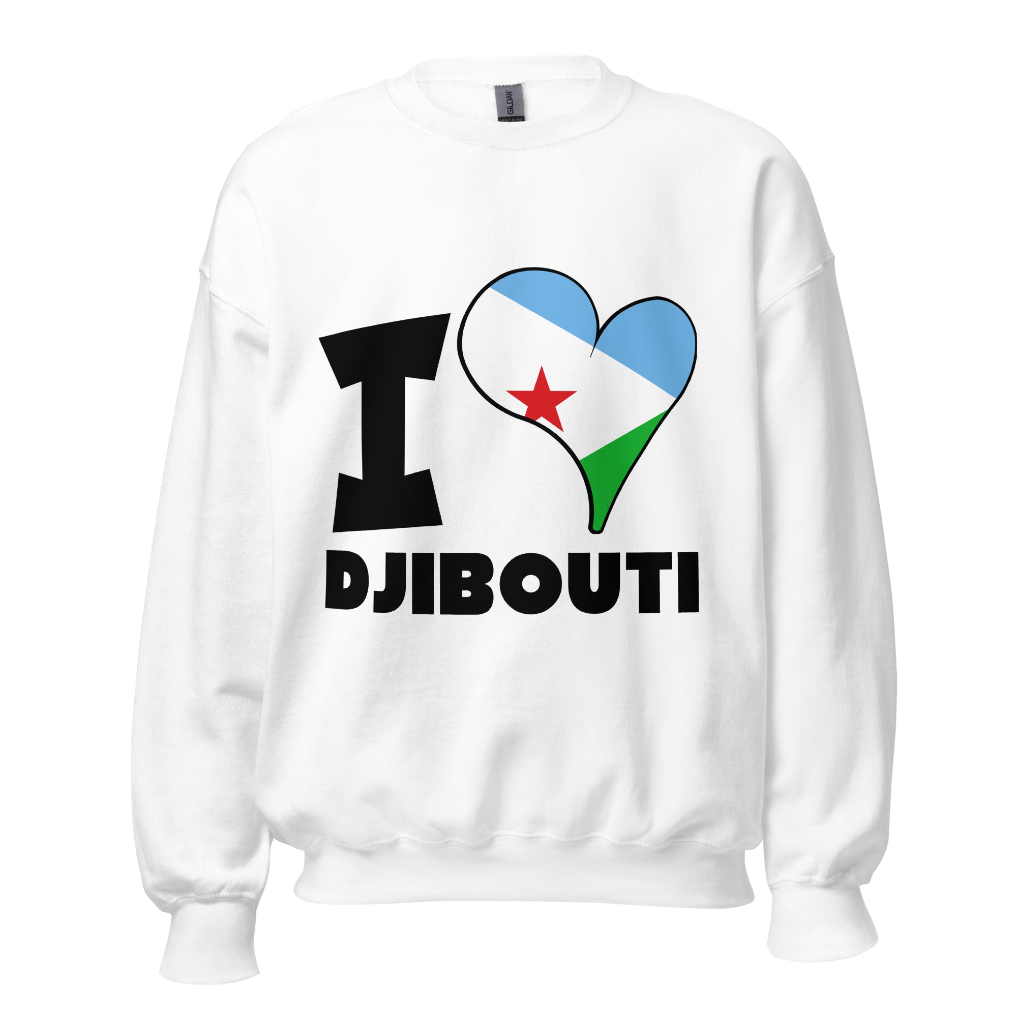 Unisex Sweatshirt - I Love Djibouti Flag