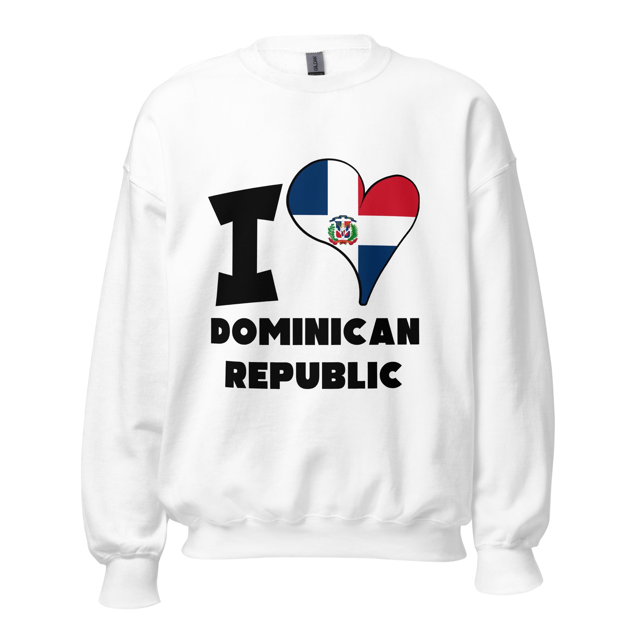 Unisex Sweatshirt - I Love Dominican Republic Flag