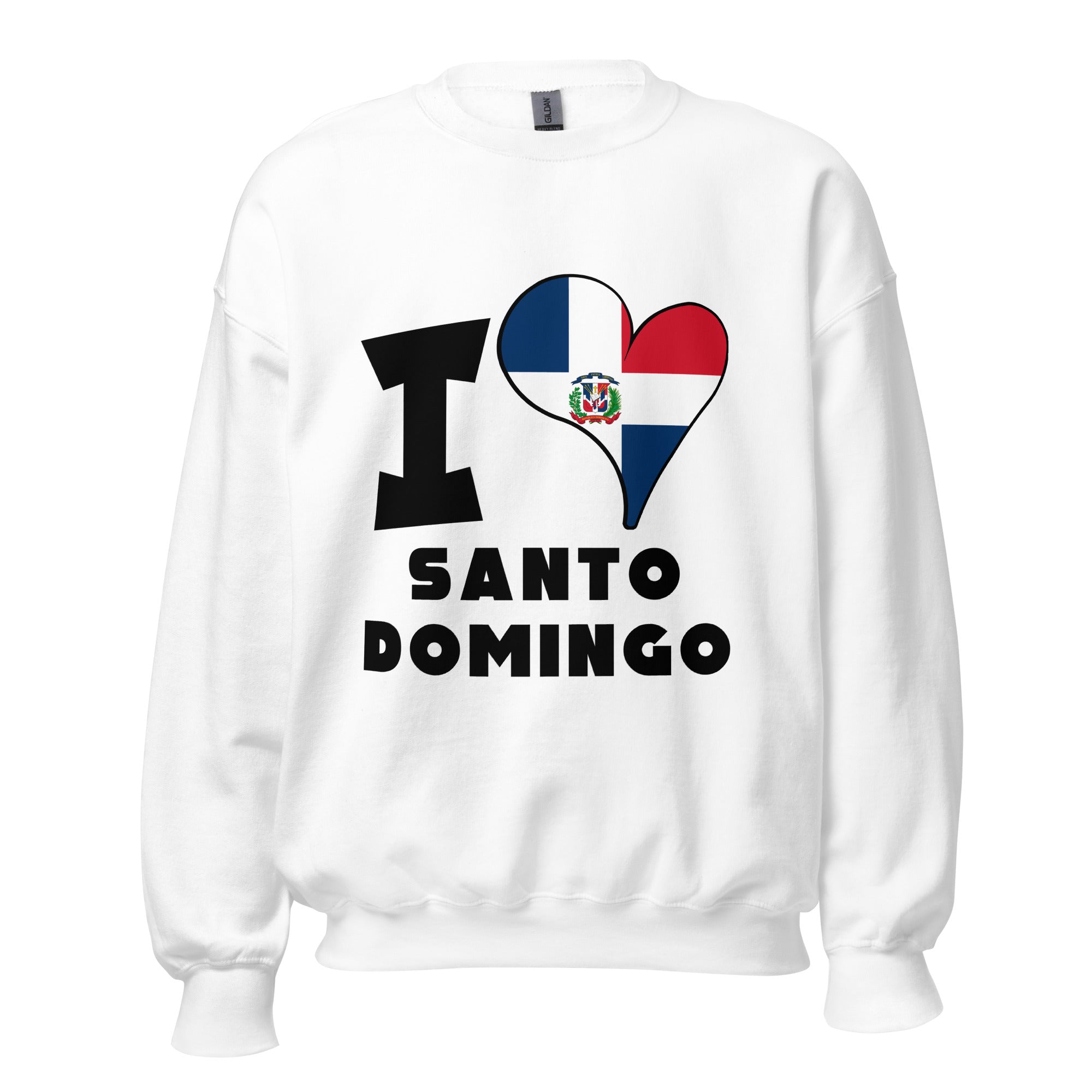 Unisex Sweatshirt - I Love Santo Domingo Flag