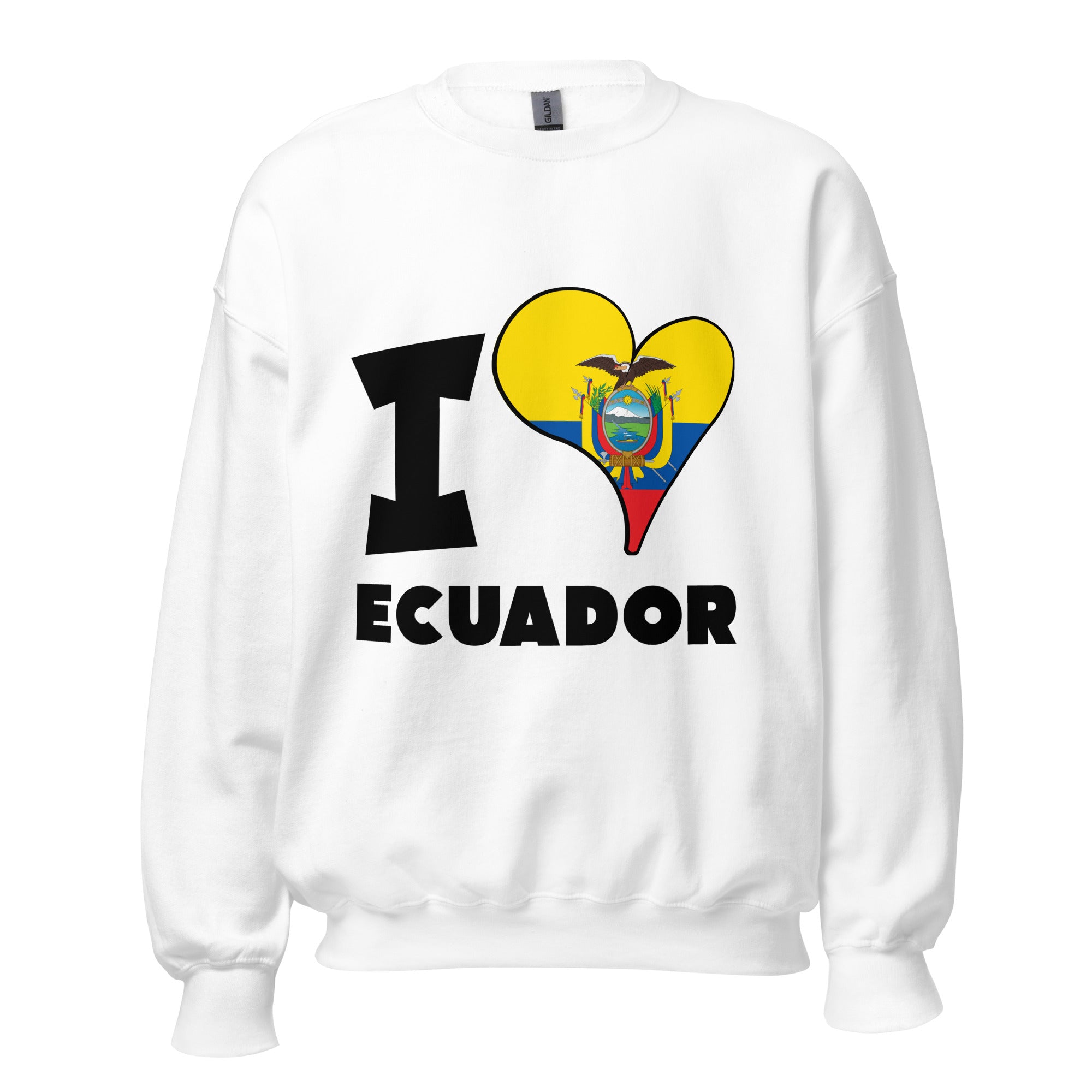 Unisex Sweatshirt - I Love Ecuador Flag