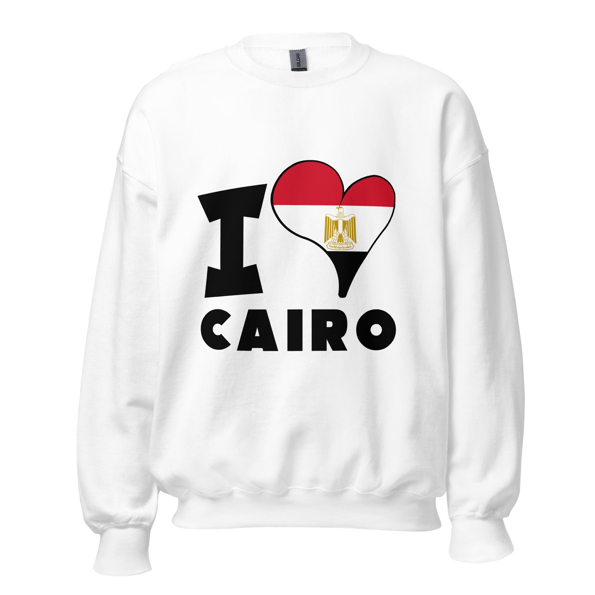 Unisex Sweatshirt - I Love Cairo Flag