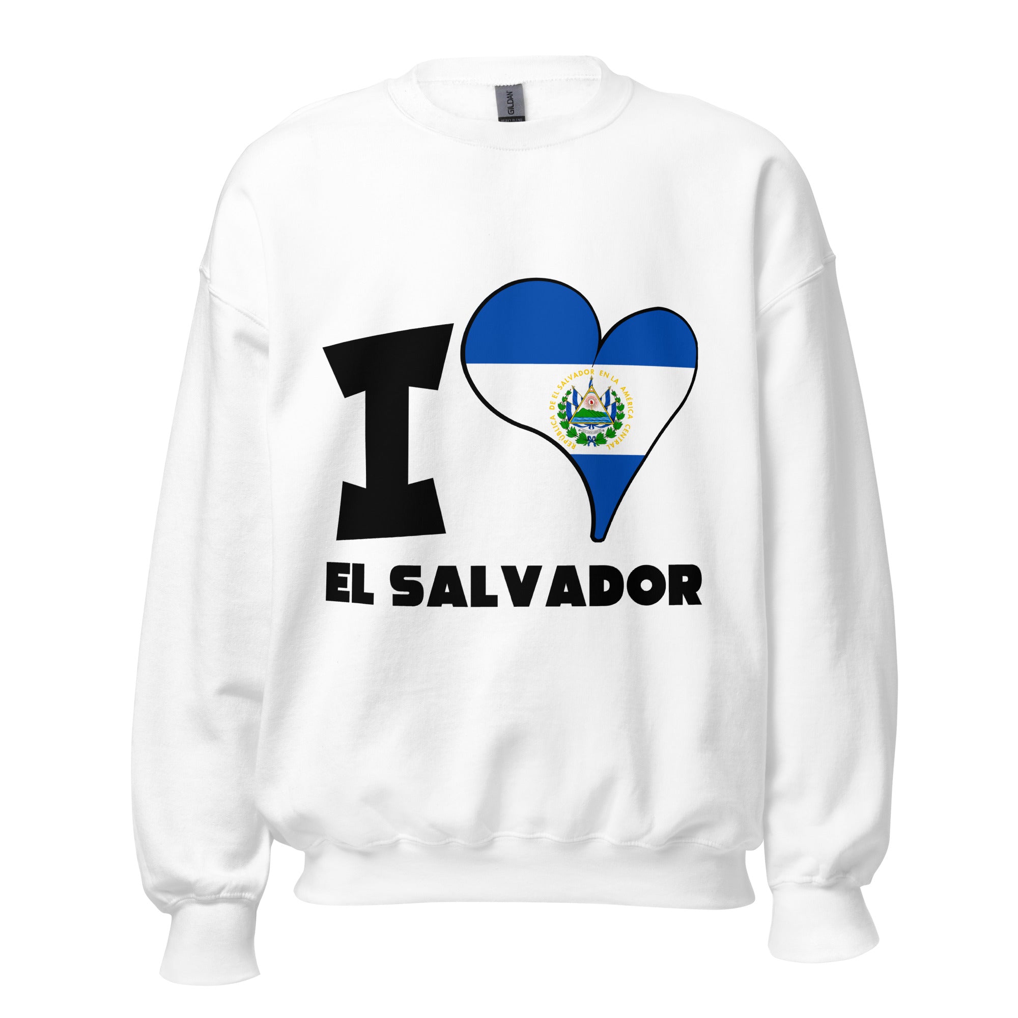 Unisex Sweatshirt - I Love El Salvador Flag