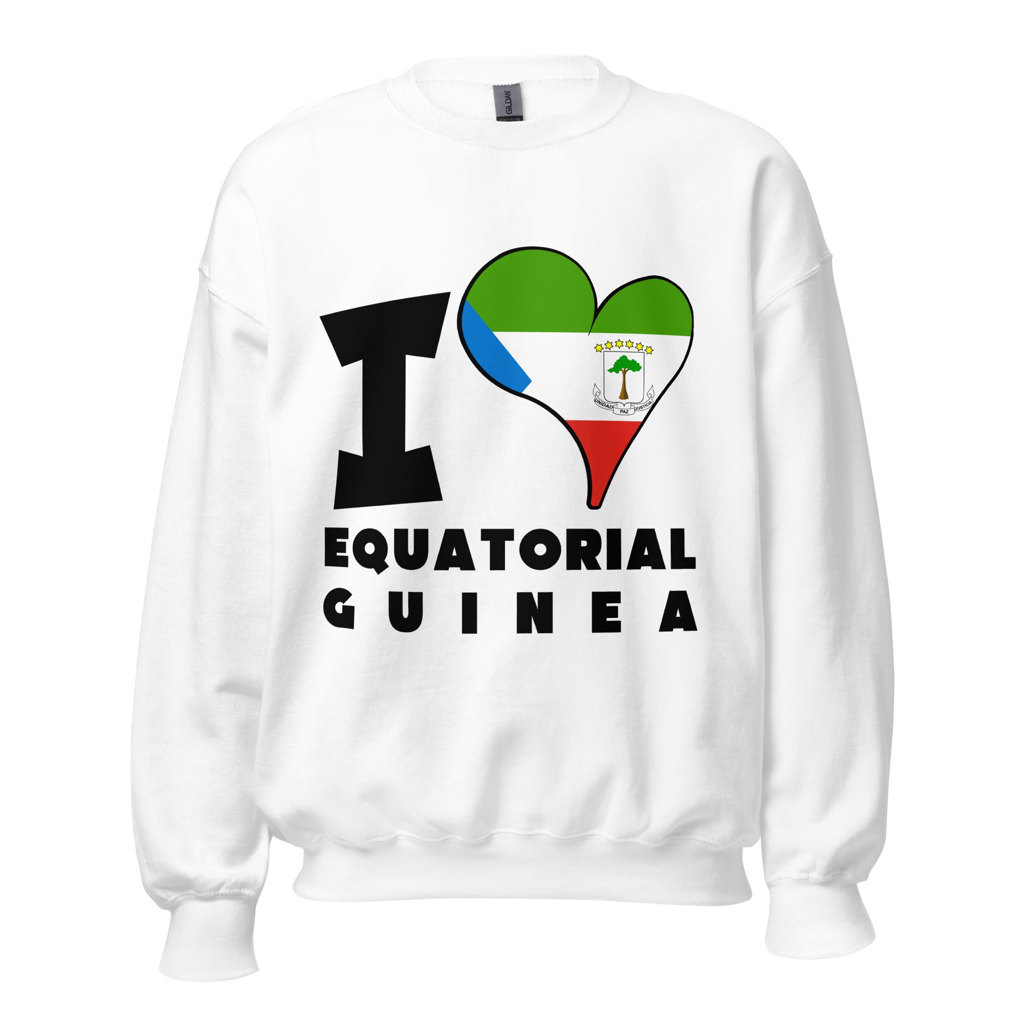 Unisex Sweatshirt - I Love Equatorial Guinea Flag