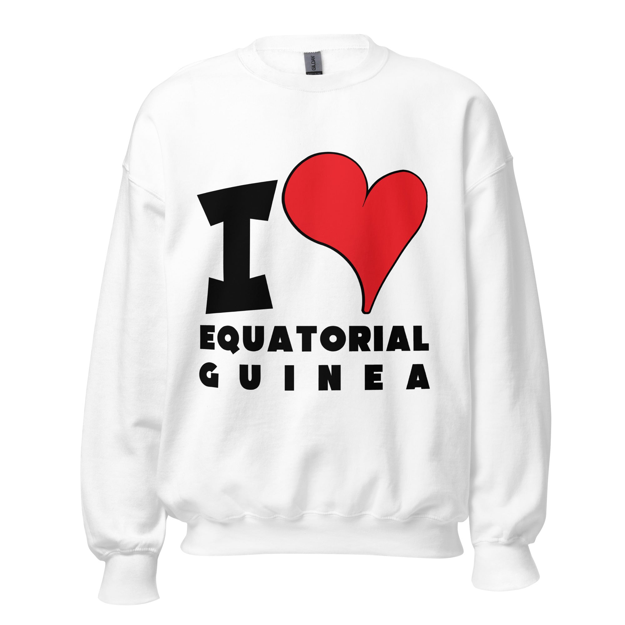 Unisex Sweatshirt - I Love Equatorial Guinea Red