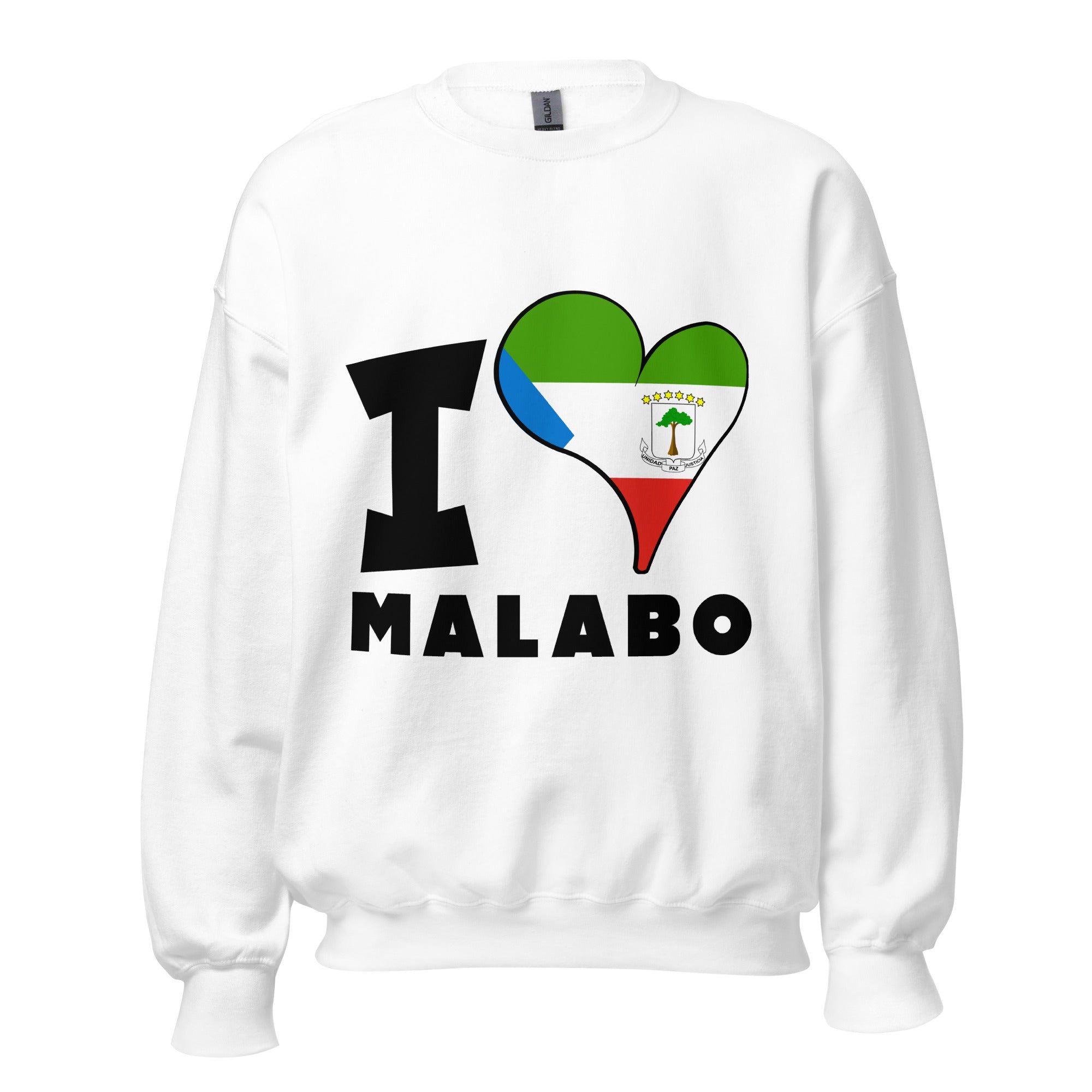 Unisex Sweatshirt - I Love Malabo Flag