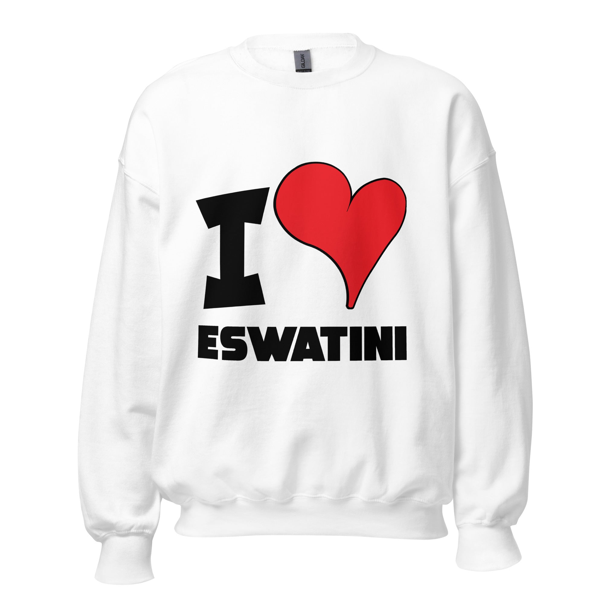 Unisex Sweatshirt - I Love Eswatini Red