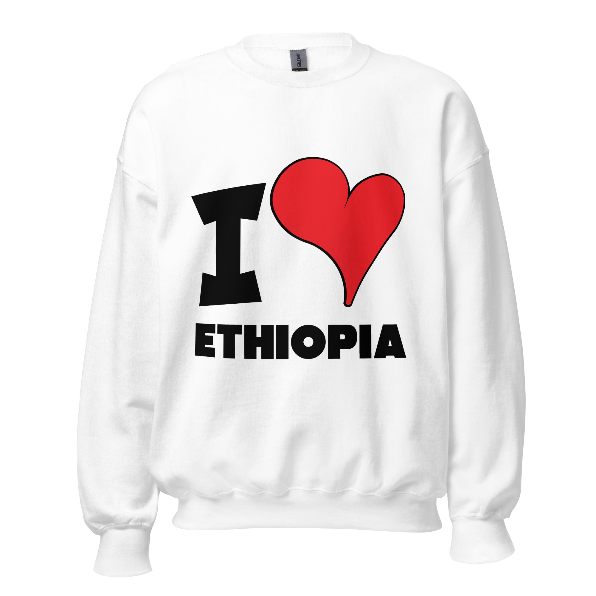 Unisex Sweatshirt - I Love Ethiopia Red