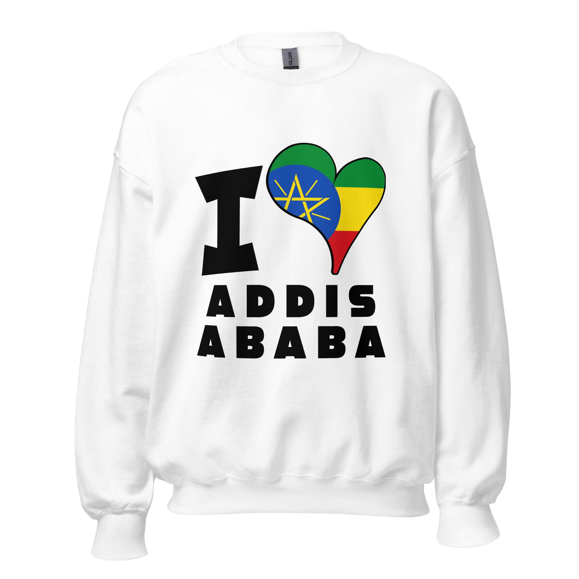 Unisex Sweatshirt - I Love Addis Ababa Flag