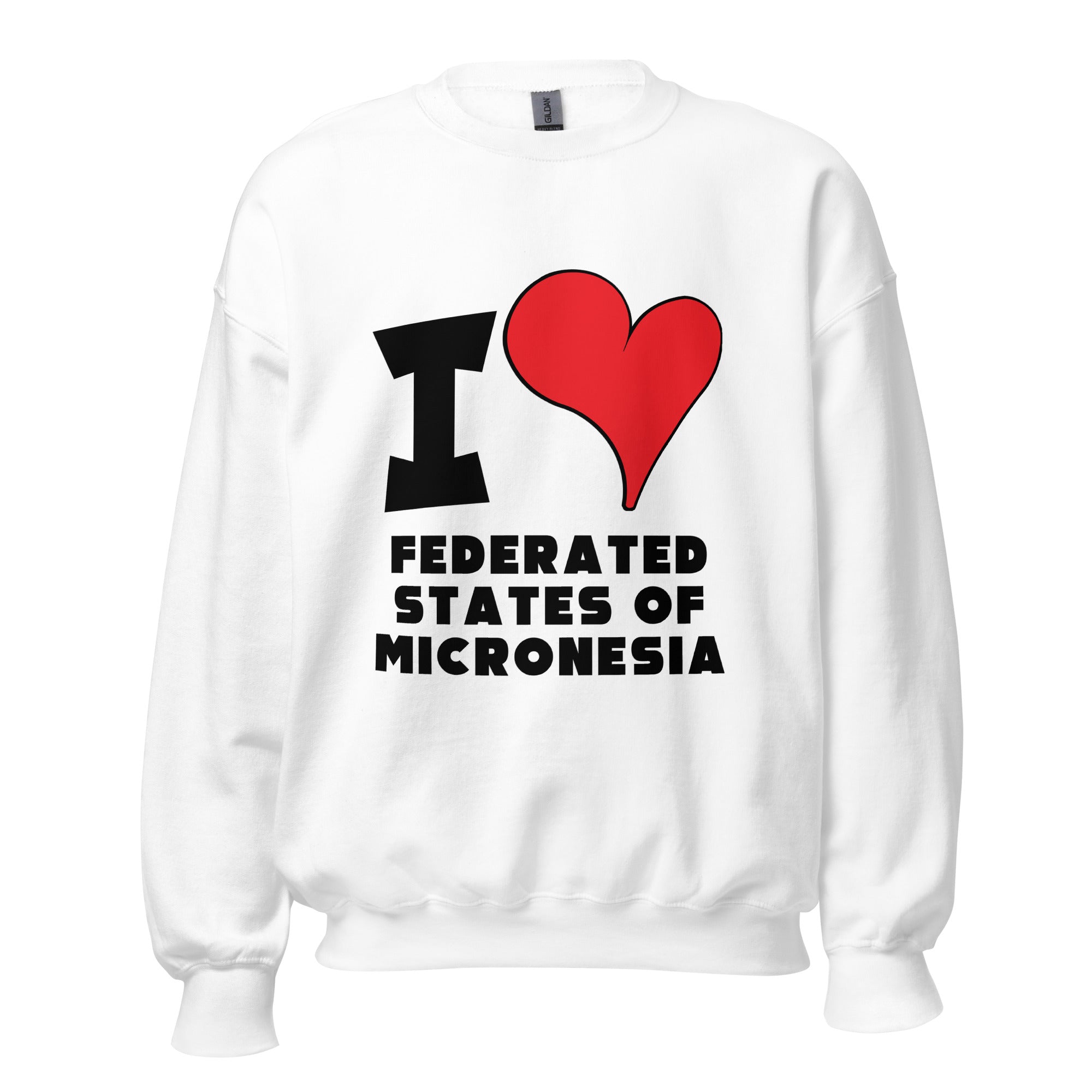 Unisex Sweatshirt - I Love Federated States of Micronesia Red