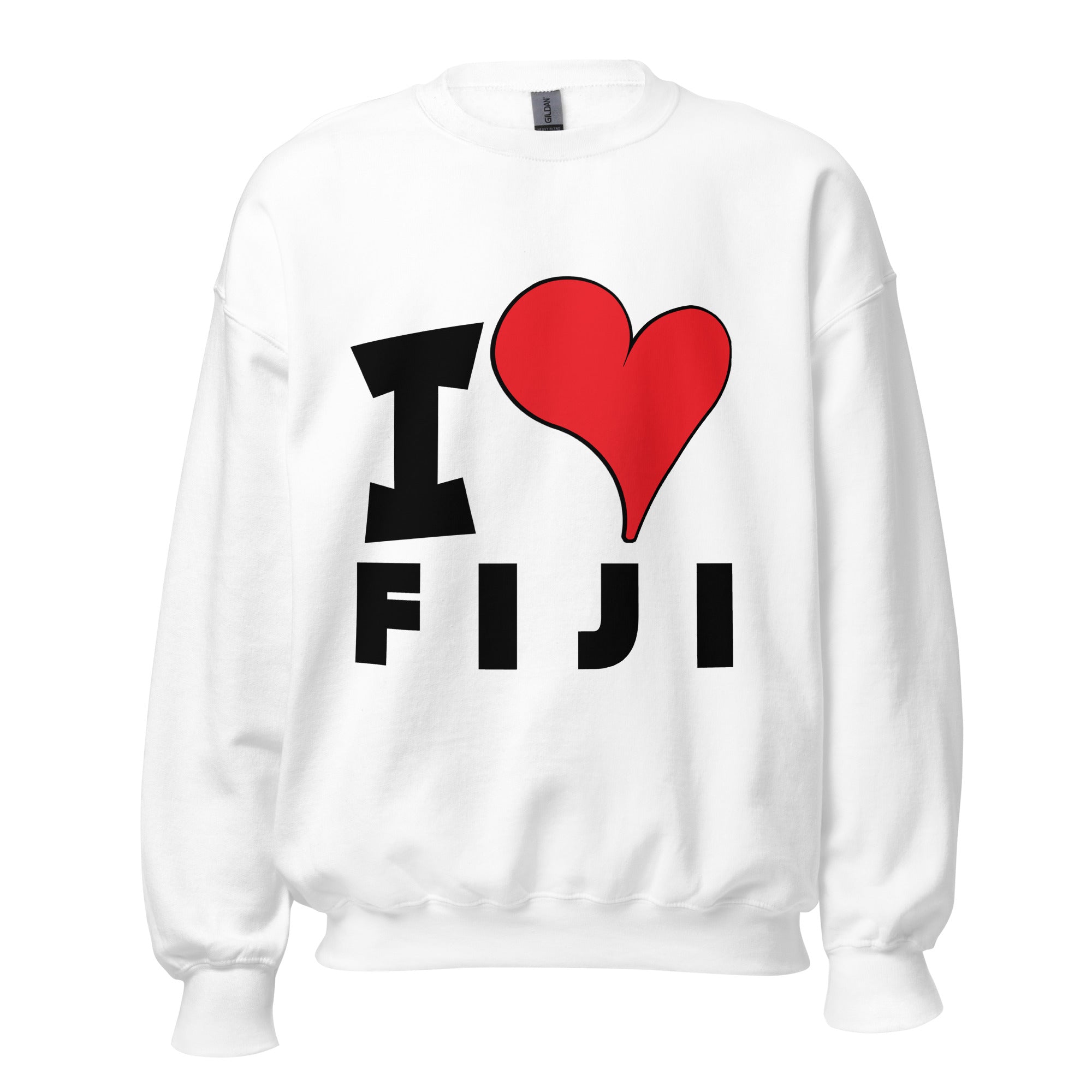 Unisex Sweatshirt - I Love Fiji Red