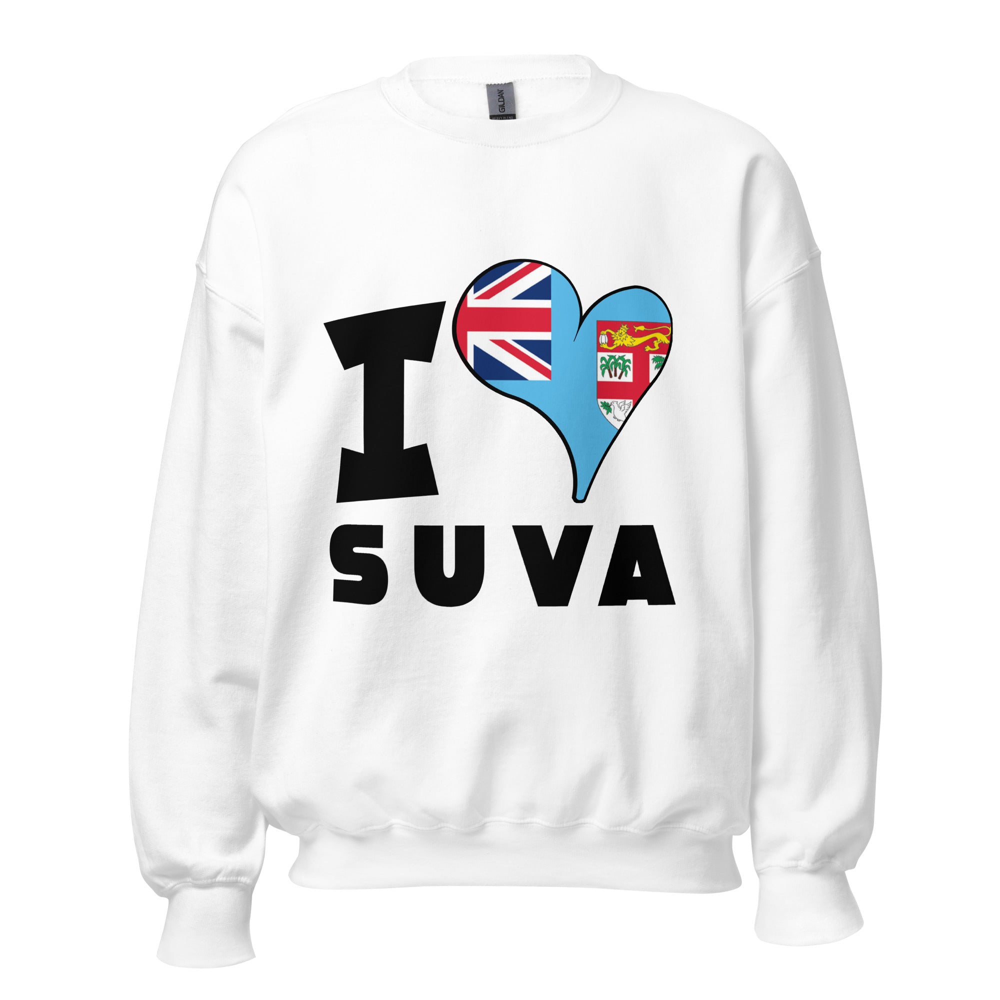 Unisex Sweatshirt - I Love Suva Flag