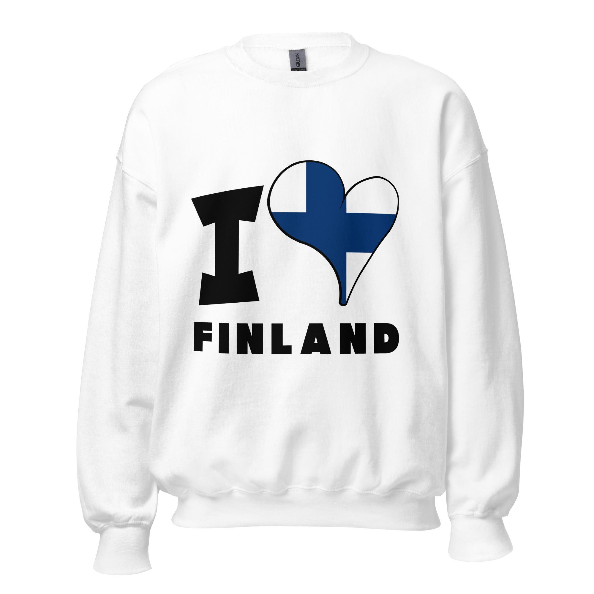 Unisex Sweatshirt - I Love Finland Flag