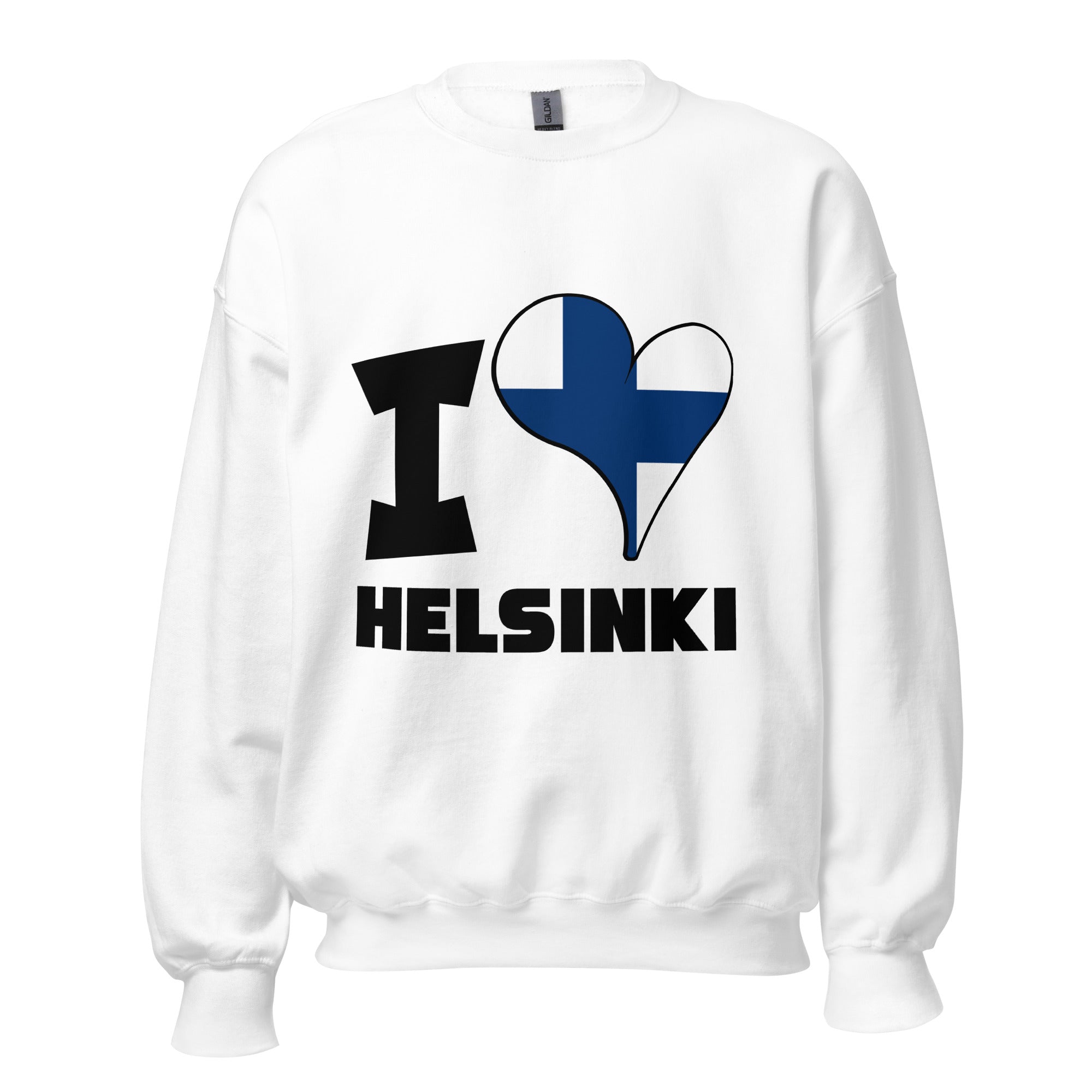 Unisex Sweatshirt - I Love Helsinki Flag