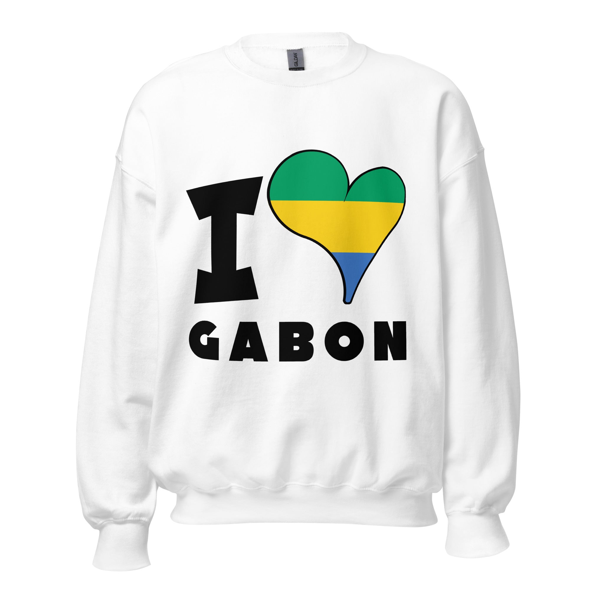 Unisex Sweatshirt - I Love Gabon Flag