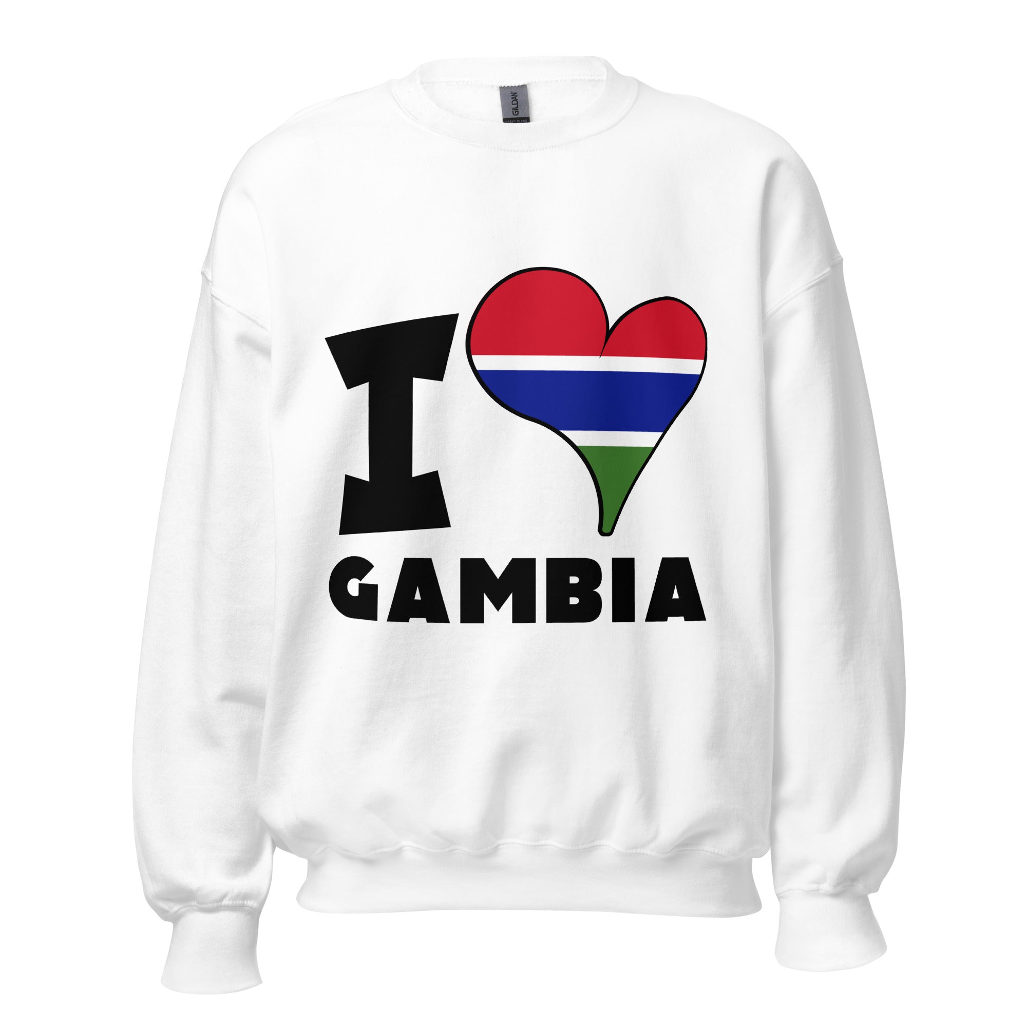 Unisex Sweatshirt - I Love Gambia Flag