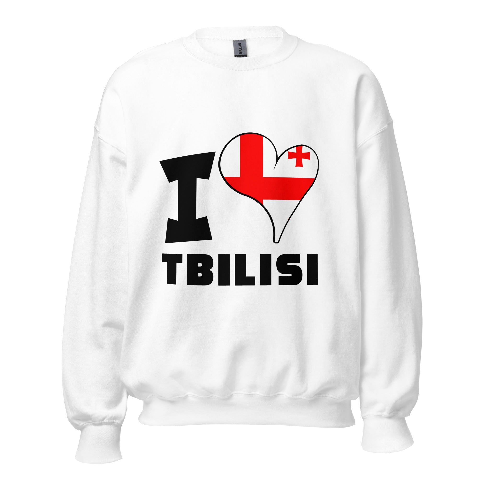 Unisex Sweatshirt - I Love Tbilisi Flag