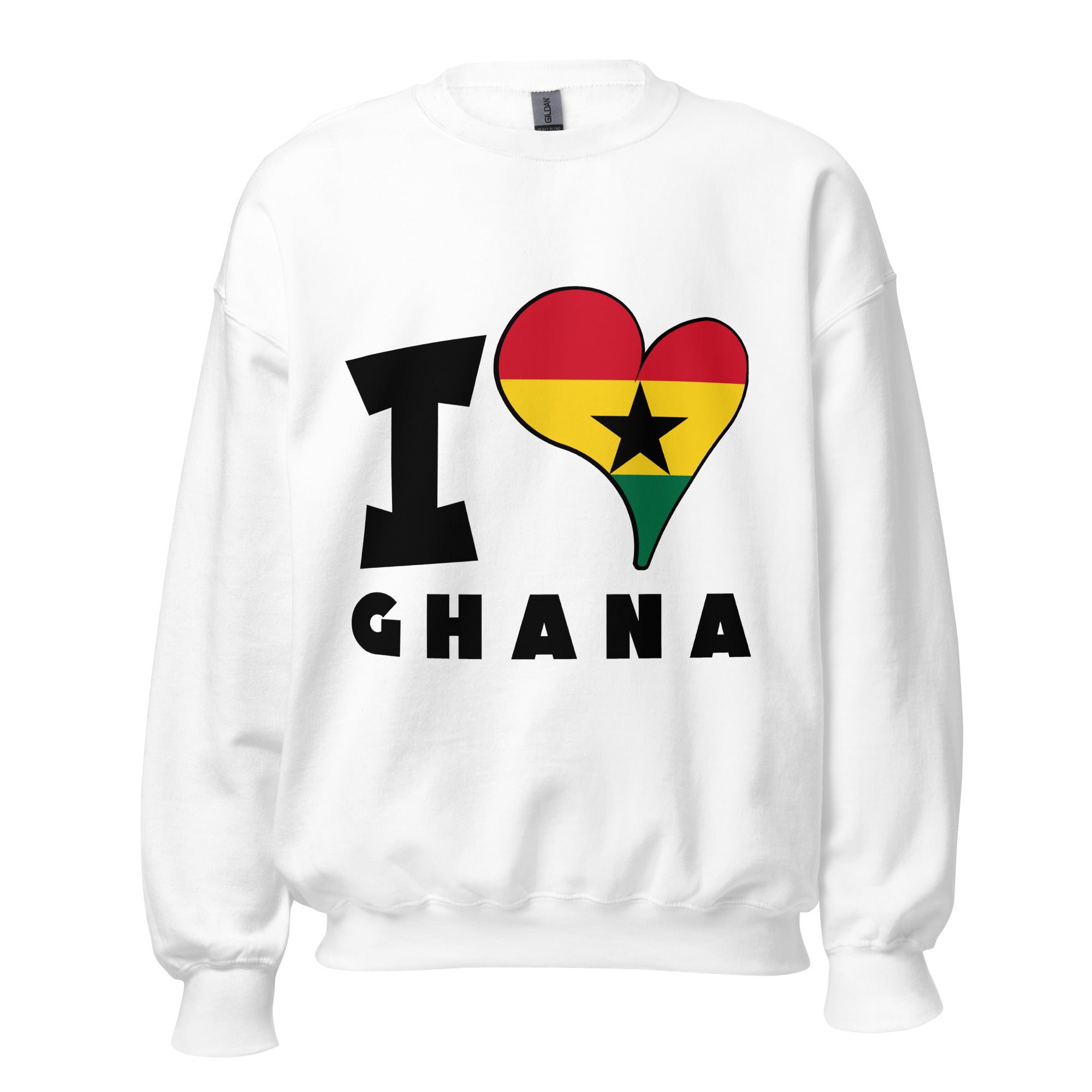 Unisex Sweatshirt - I Love Ghana Flag