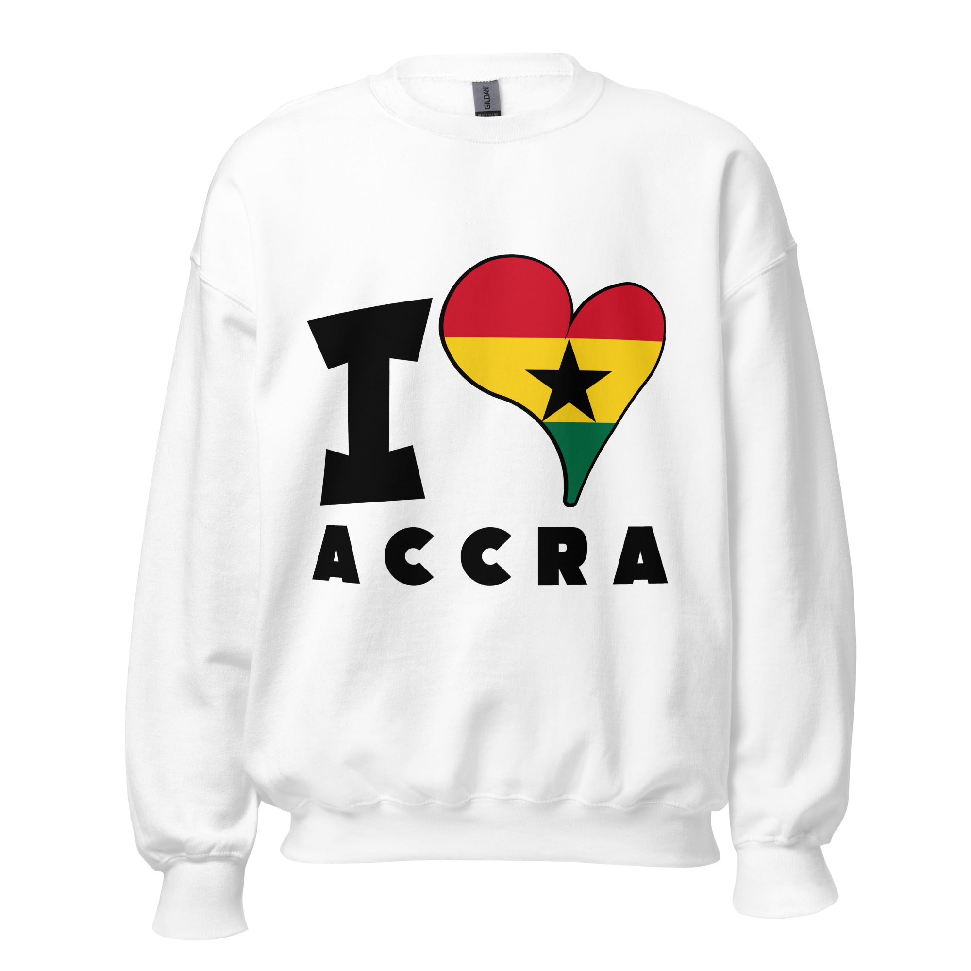 Unisex Sweatshirt - I Love Accra Flag