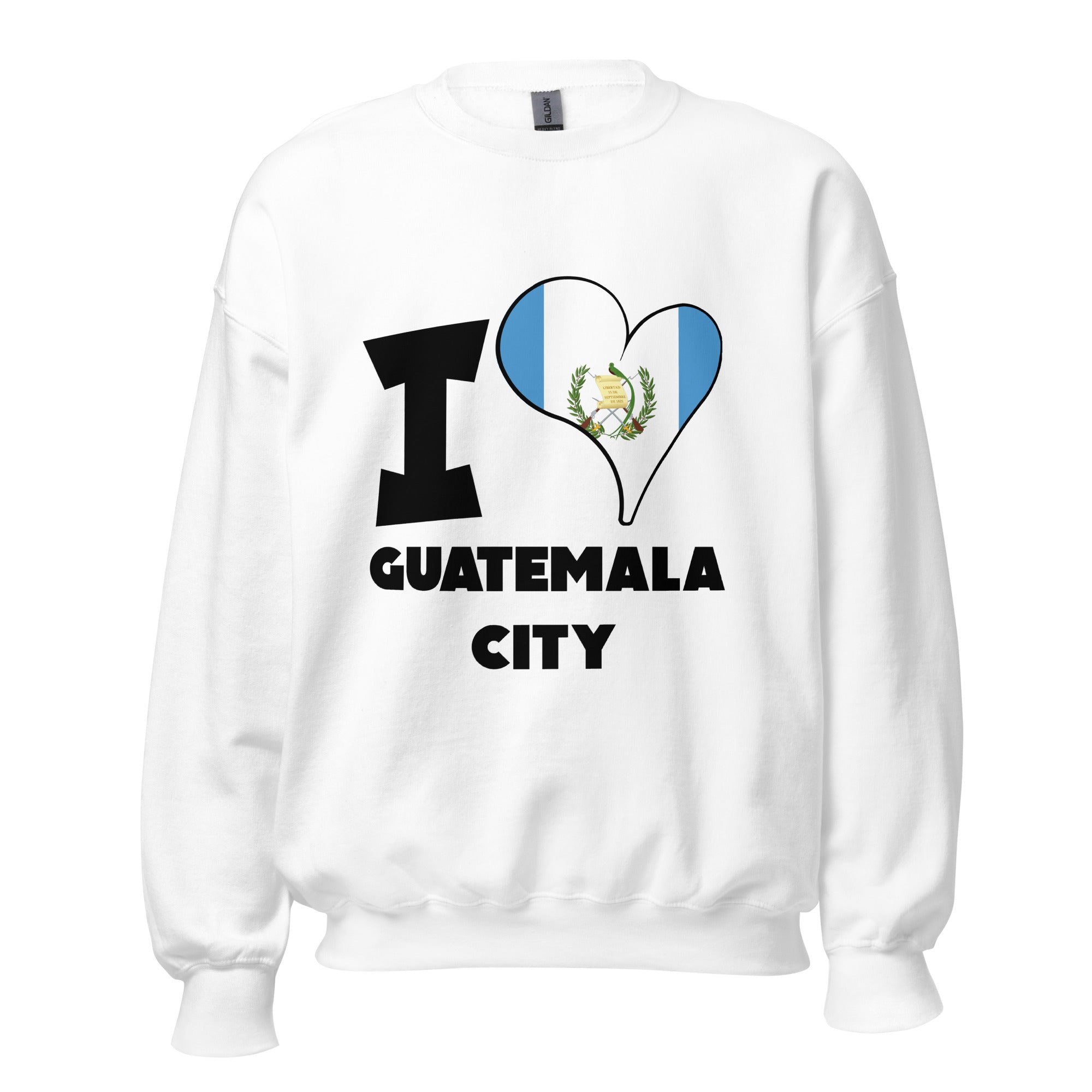 Unisex Sweatshirt - I Love Guatemala City Flag