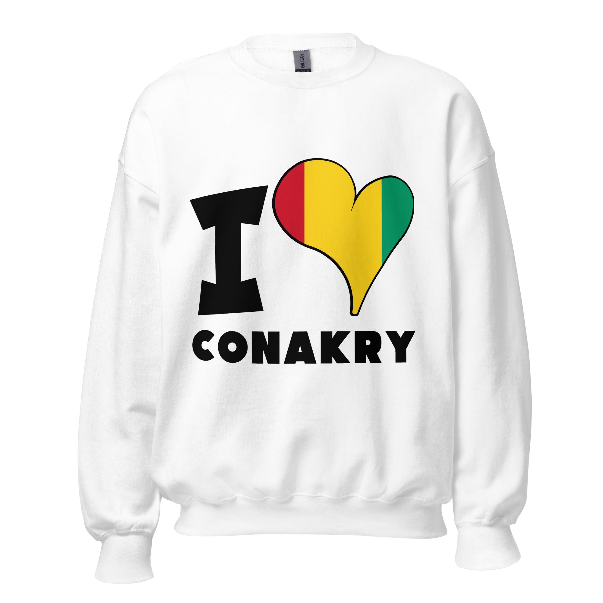 Unisex Sweatshirt - I Love Conakry Flag