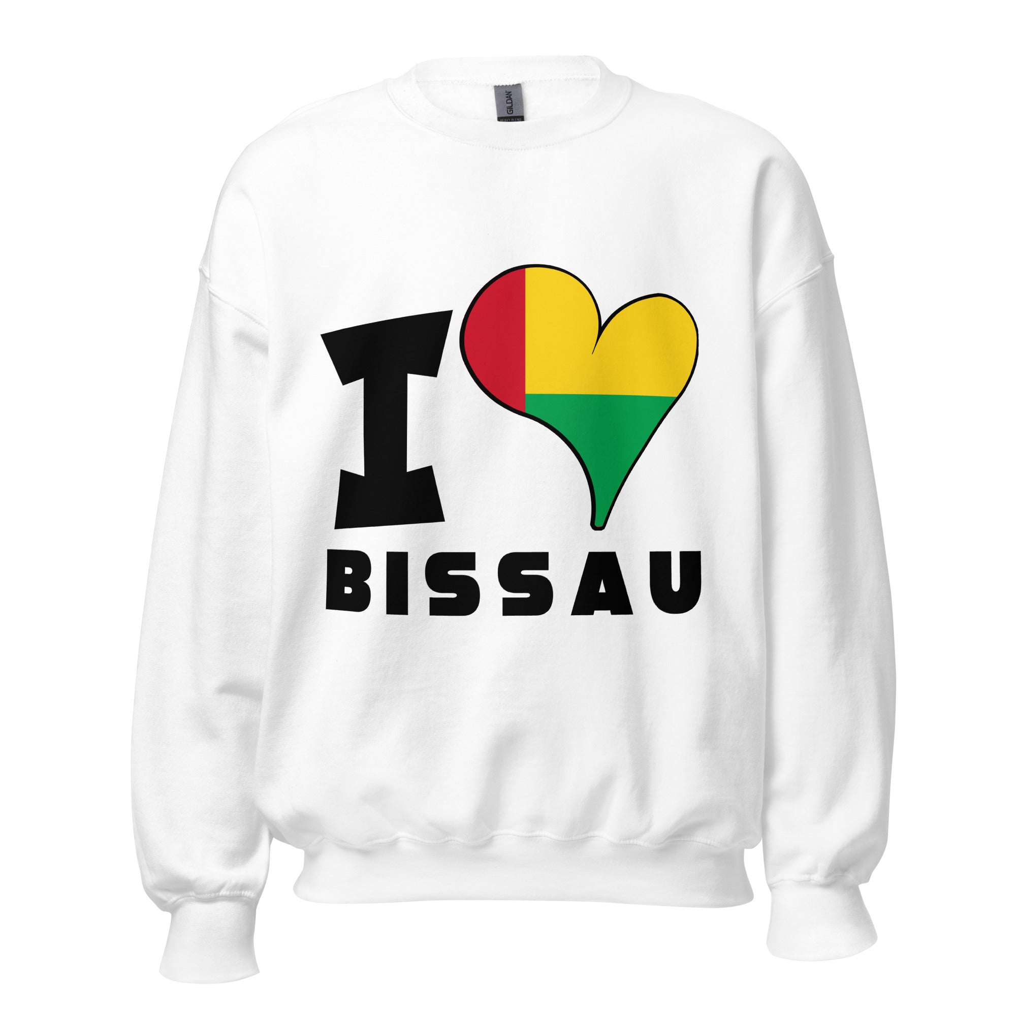 Unisex Sweatshirt - I Love Bissau Flag