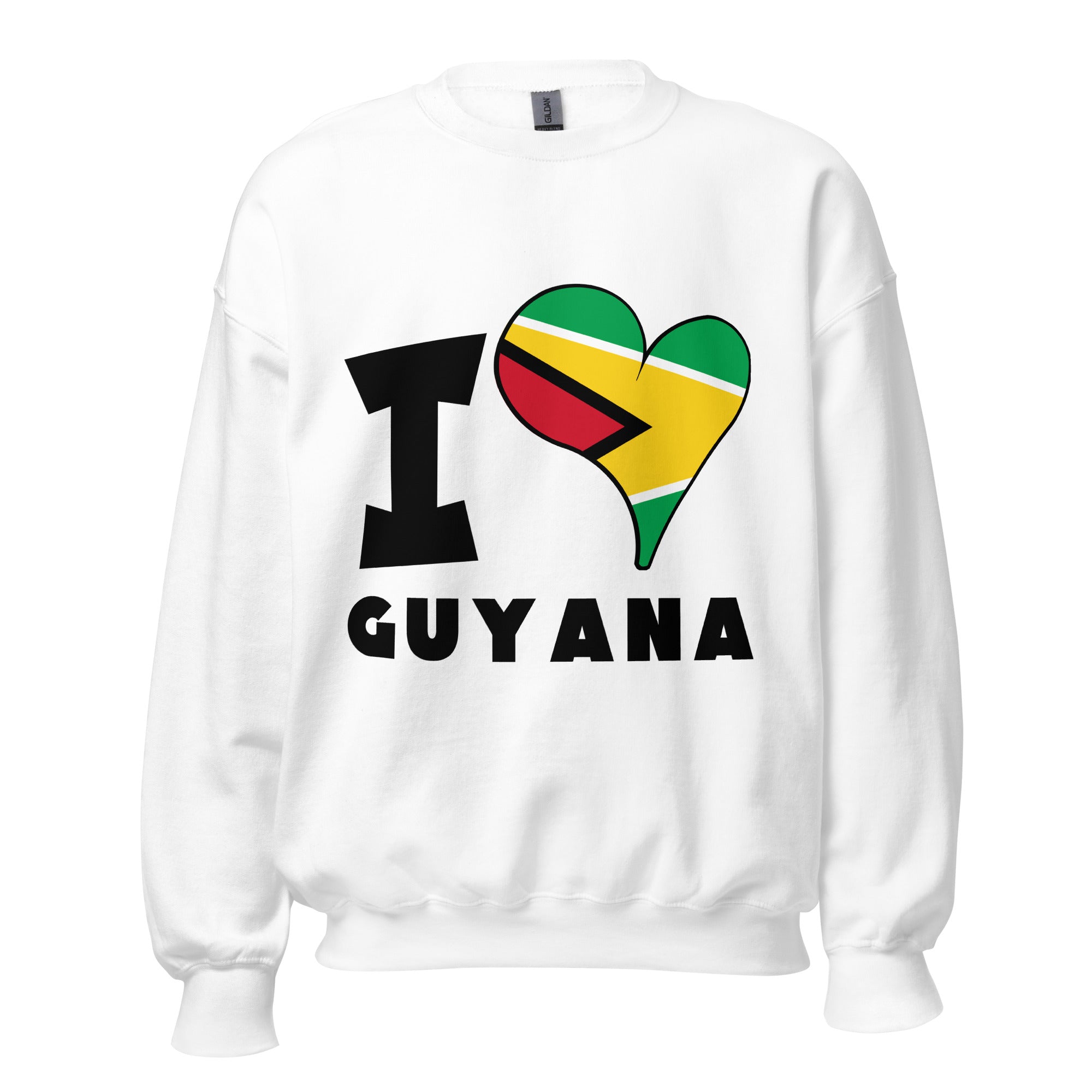 Unisex Sweatshirt - I Love Guyana Flag