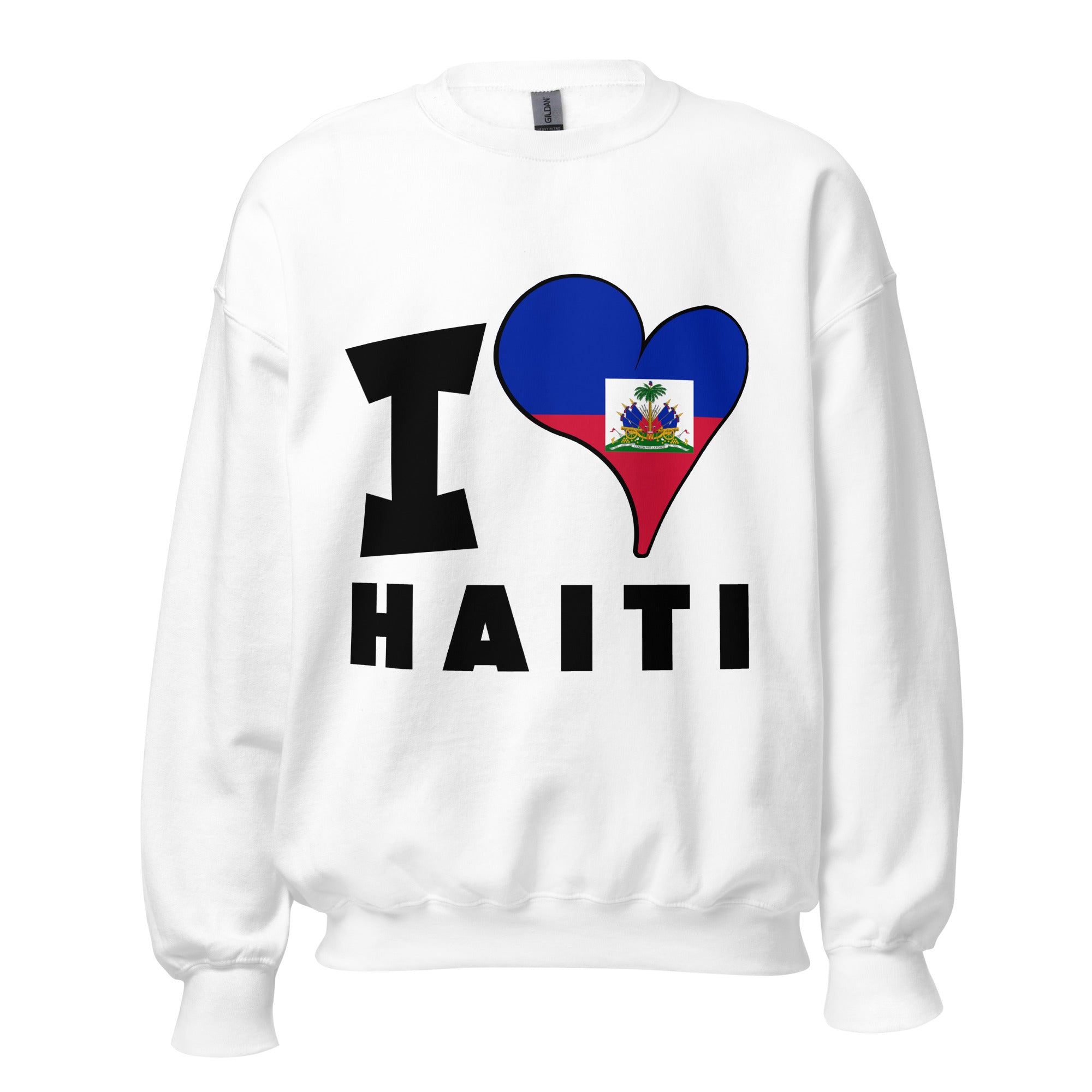 Unisex Sweatshirt - I Love Haiti Flag