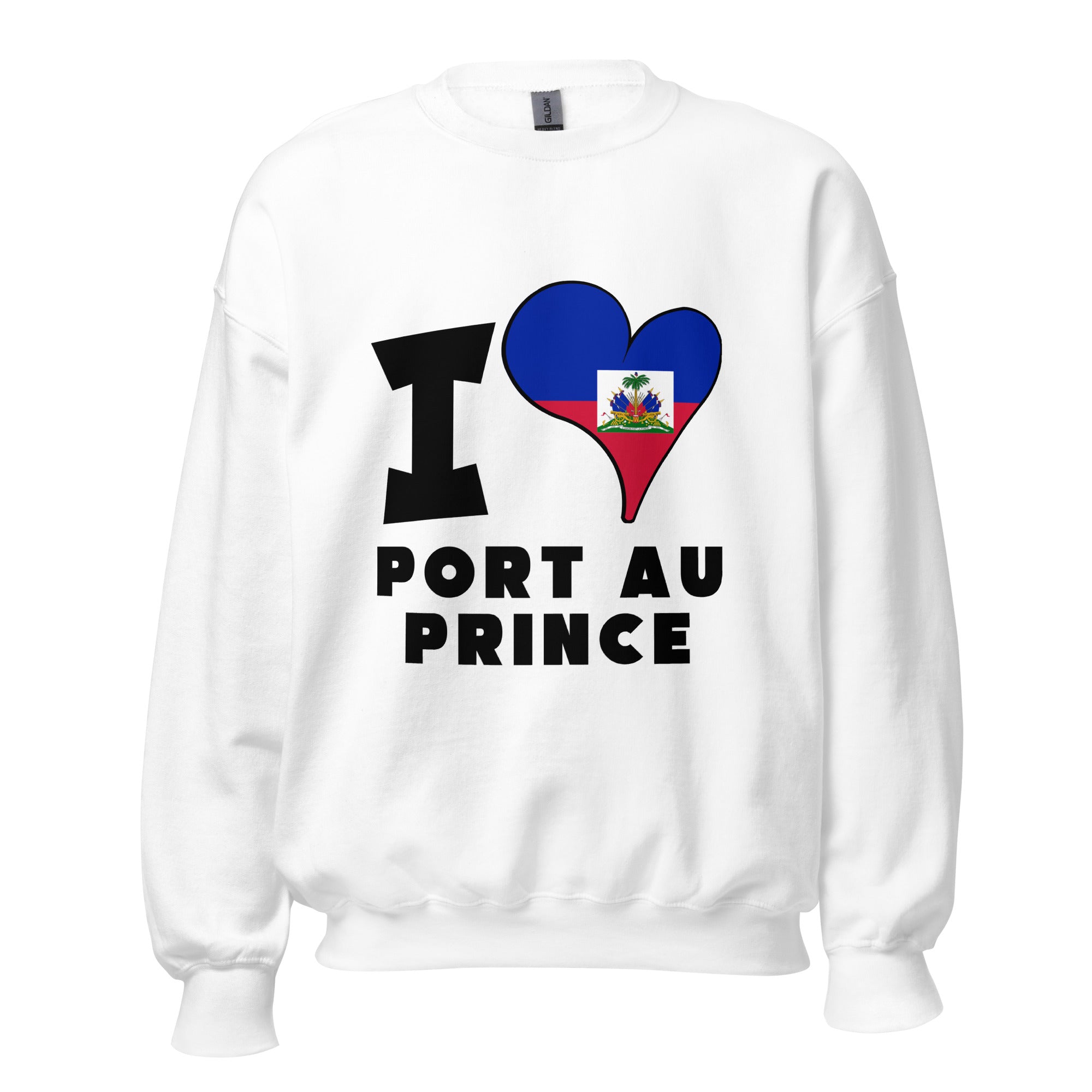 Unisex Sweatshirt - I Love Port-au-Prince Flag