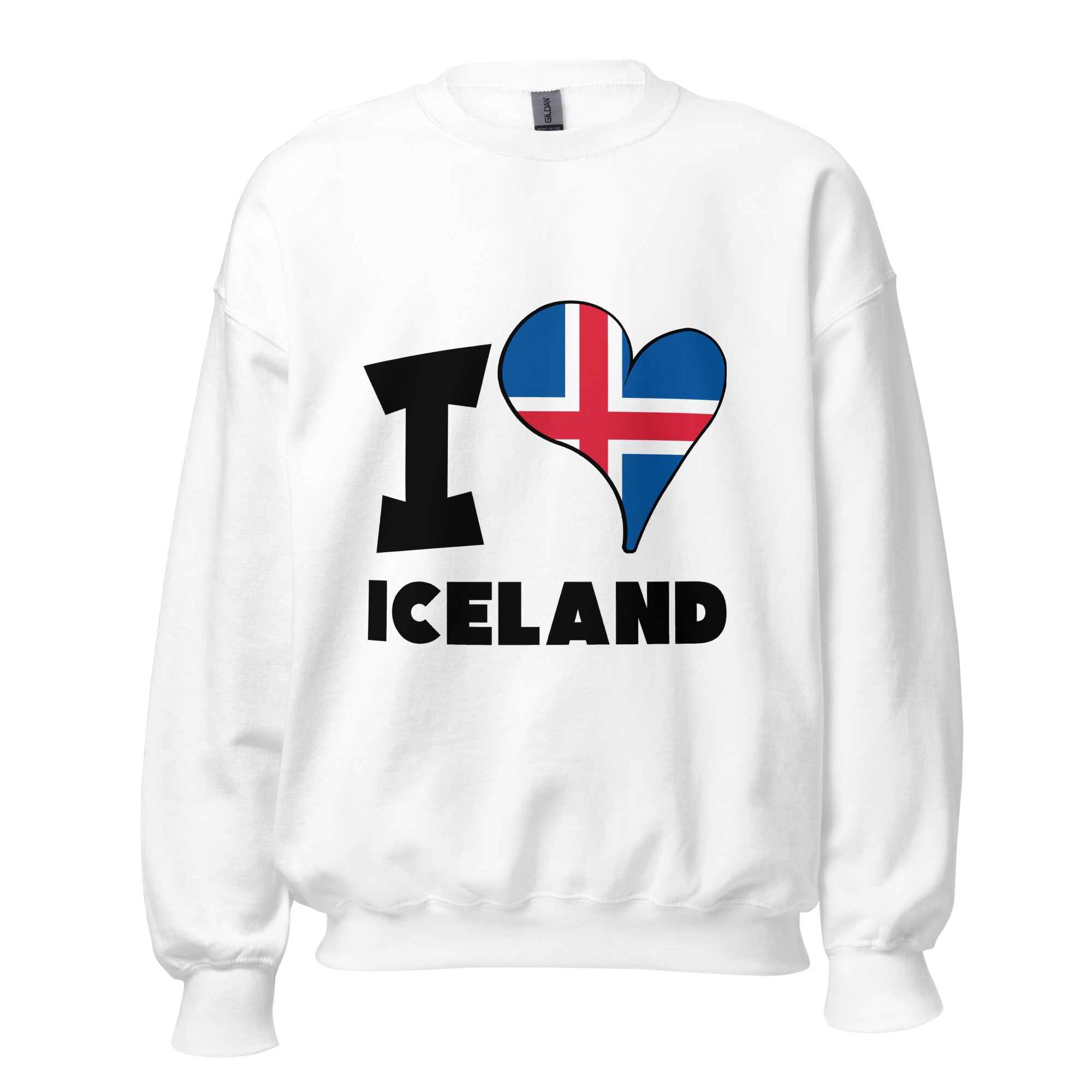 Unisex Sweatshirt - I Love Iceland Flag